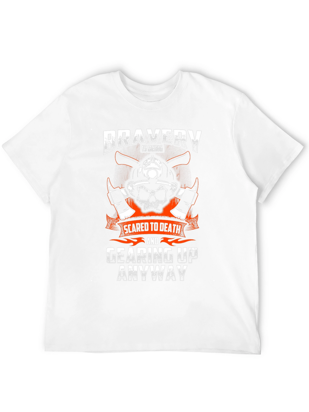 Bravery Firefighter Skull Graphic Tee