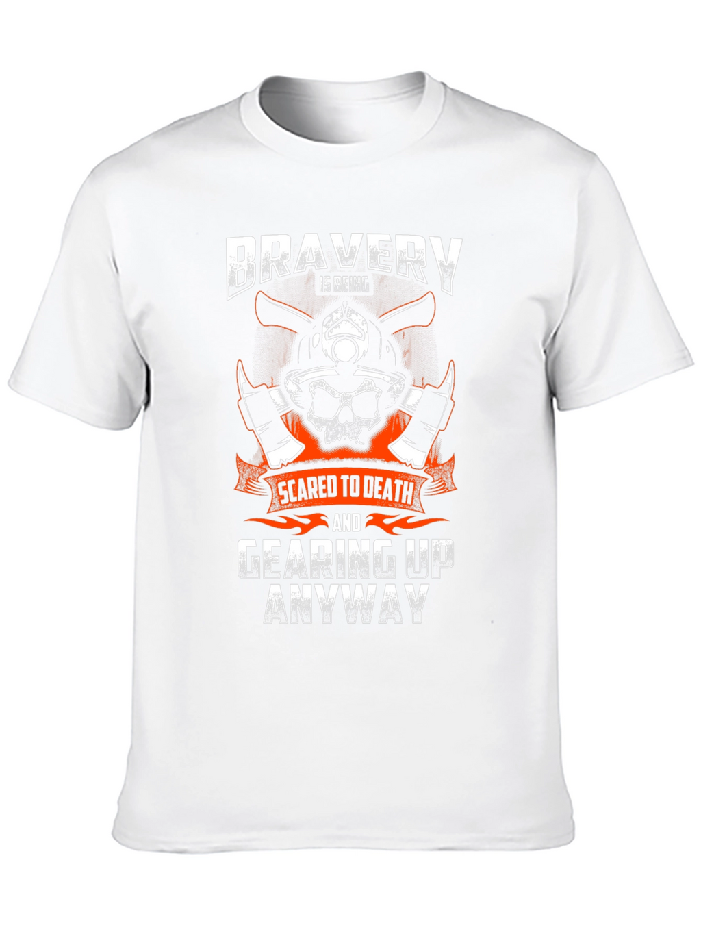 Bravery Firefighter Skull Graphic Tee