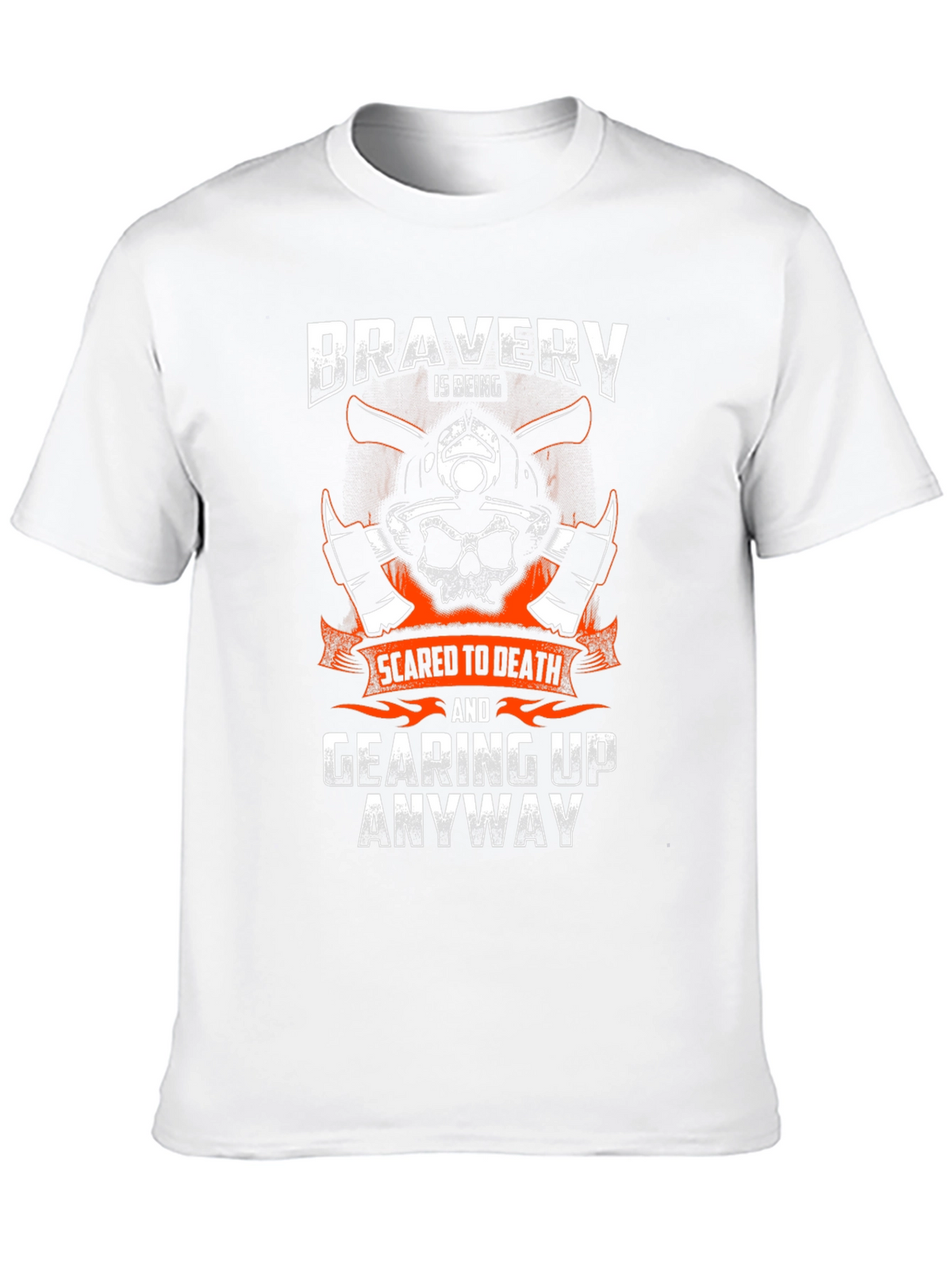 Bravery Firefighter Skull Graphic Tee