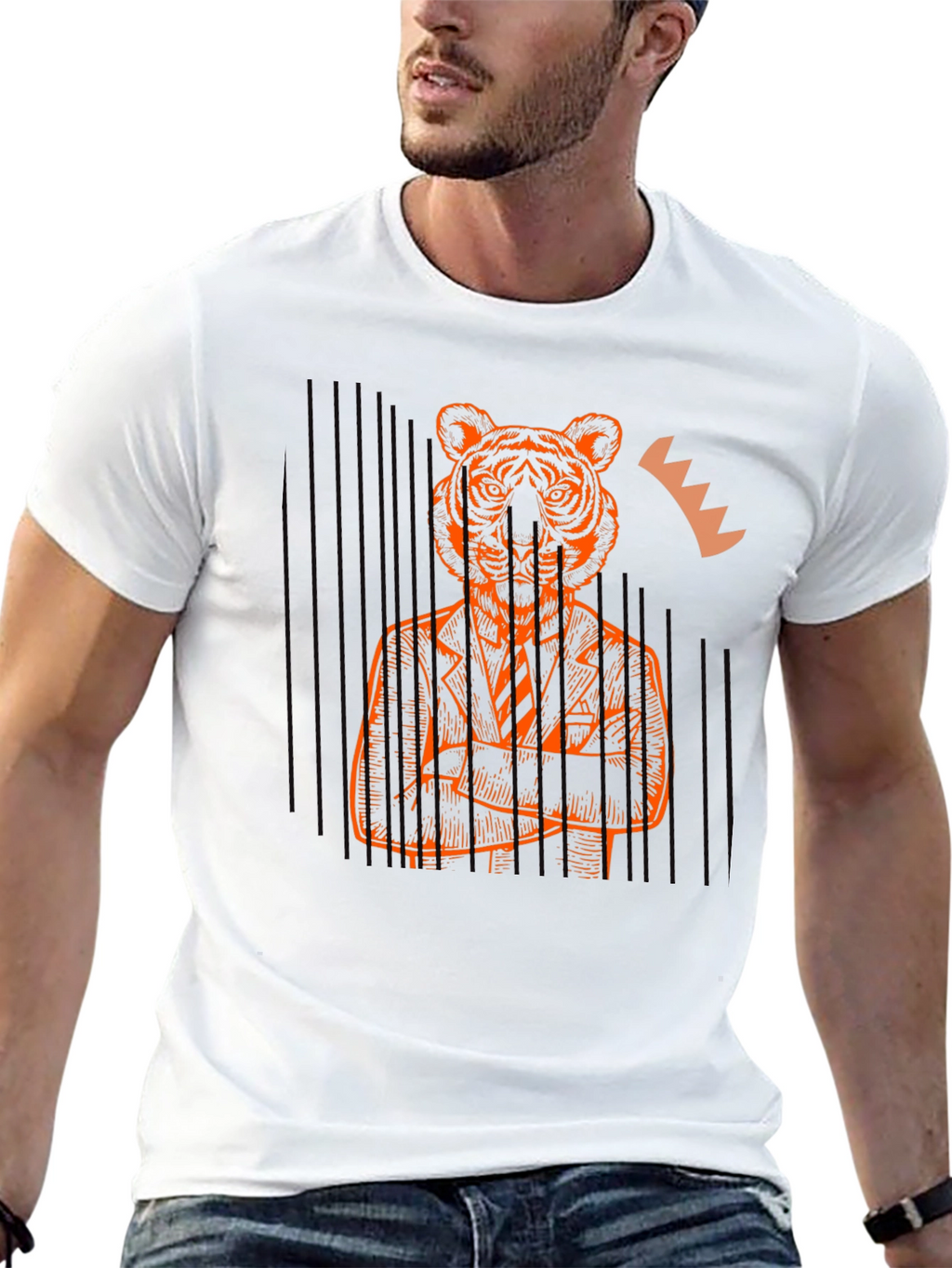 Tiger Suit Graphic Tee - Unique Style
