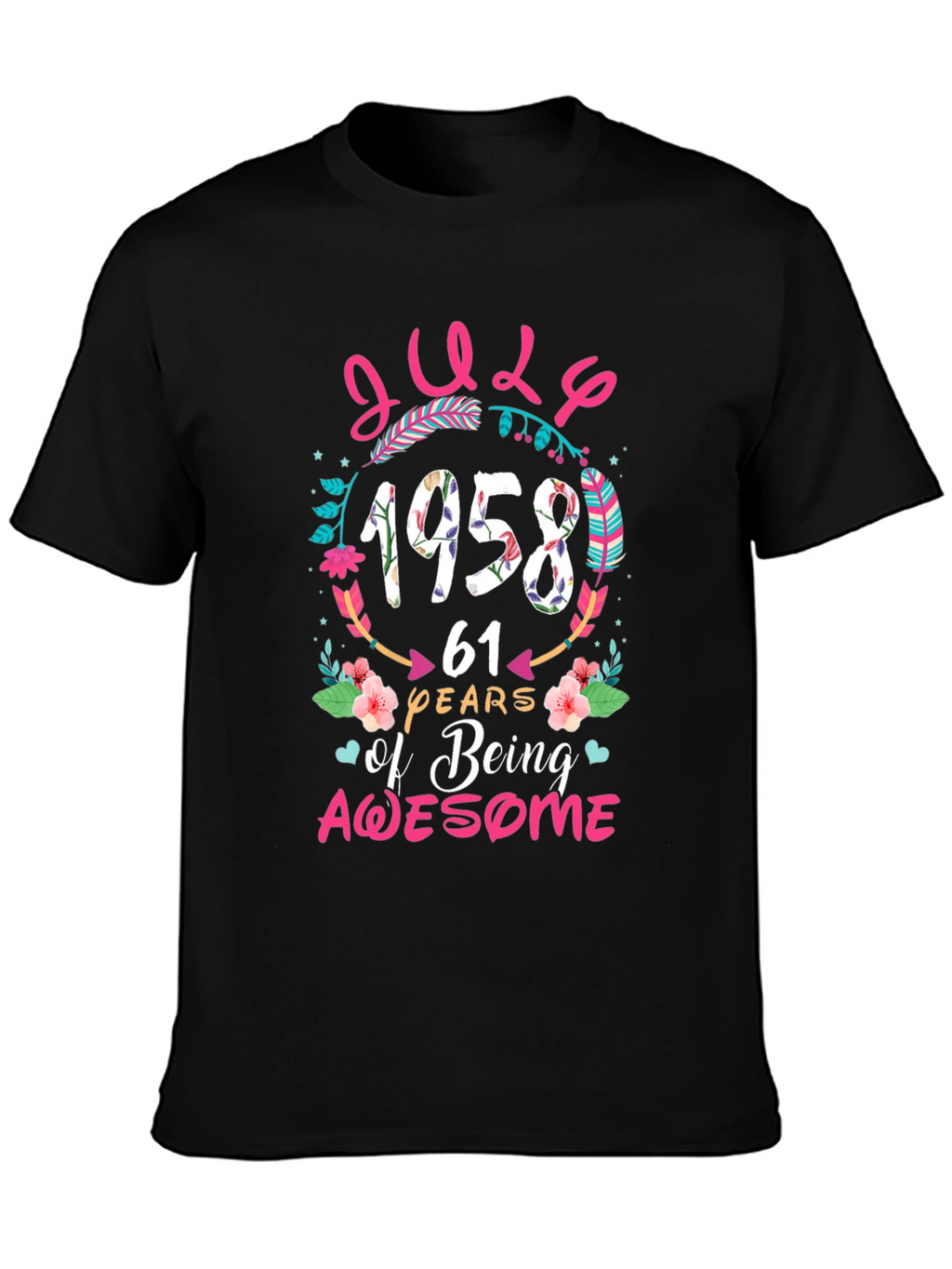 July 1958 Birthday T-Shirt - 61 Years of Awesome!