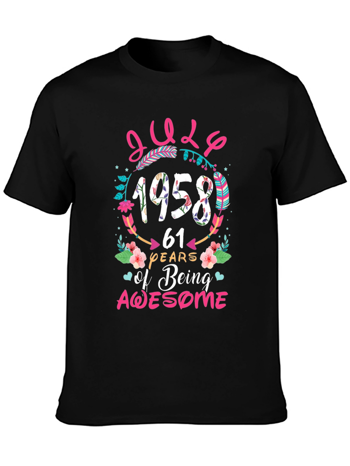 July 1958 Birthday T-Shirt - 61 Years of Awesome!