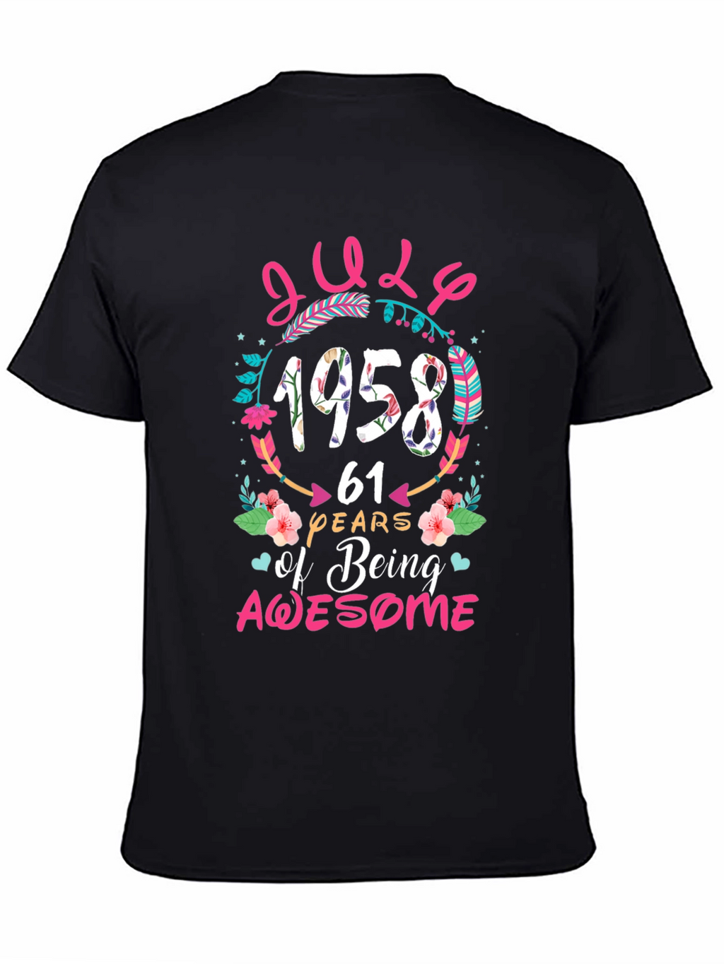 July 1958 Birthday T-Shirt - 61 Years of Awesome!