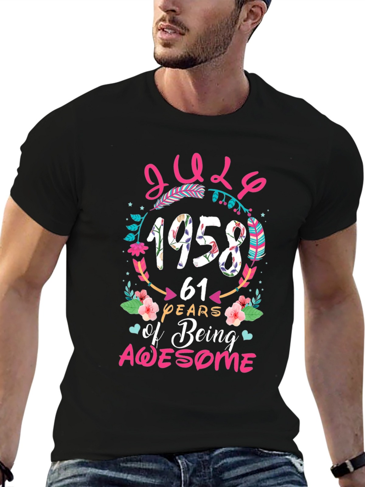July 1958 Birthday T-Shirt - 61 Years of Awesome!