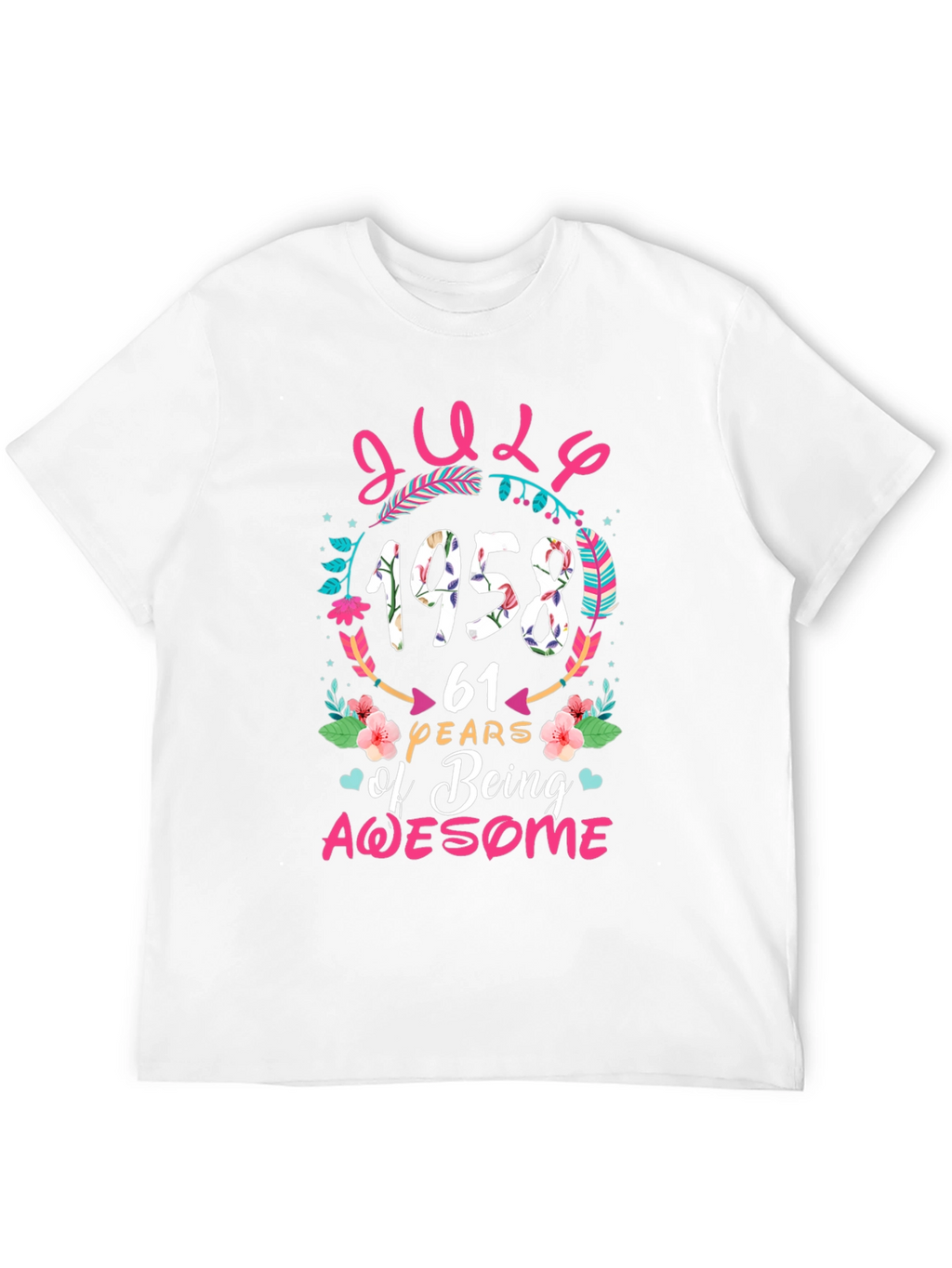 July 1958 Birthday T-Shirt - 61 Years of Awesome!