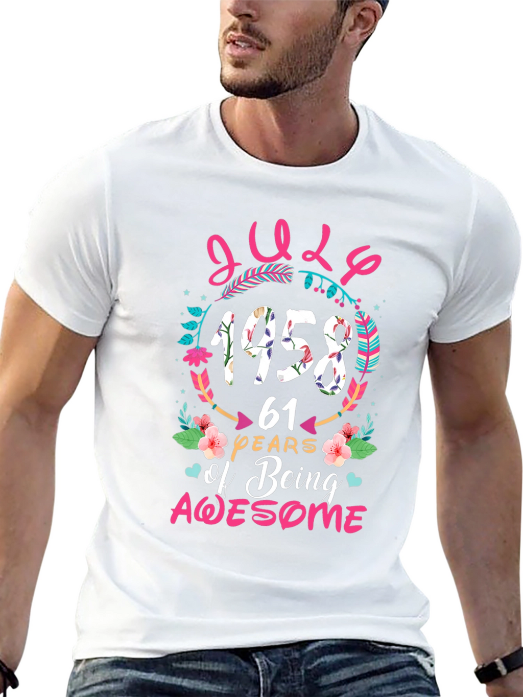 July 1958 Birthday T-Shirt - 61 Years of Awesome!