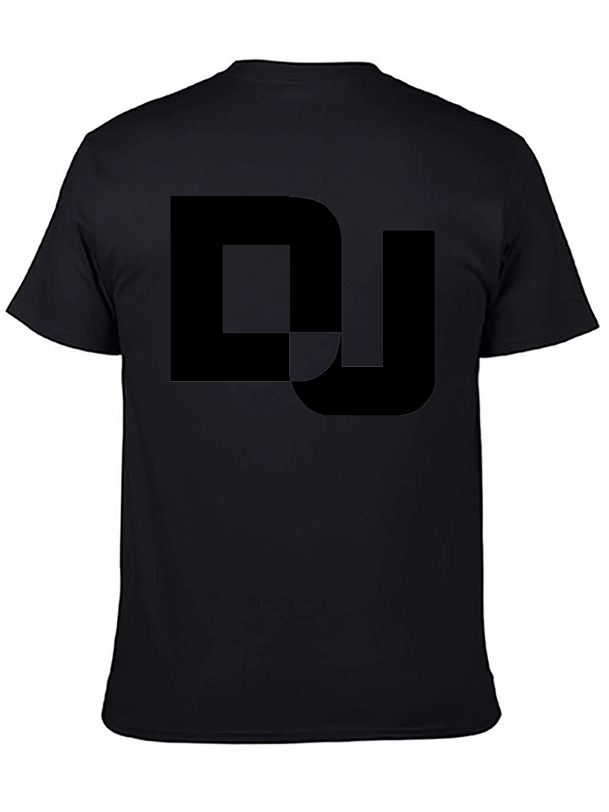 Mens Black Graphic Tee - DJ Logo Design