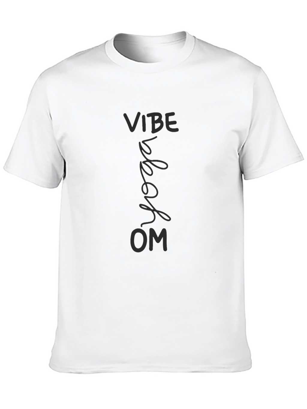 Mens Black Vibe Yoga Om Graphic Tee