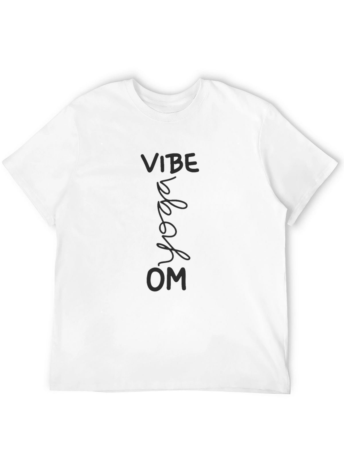Mens Black Vibe Yoga Om Graphic Tee