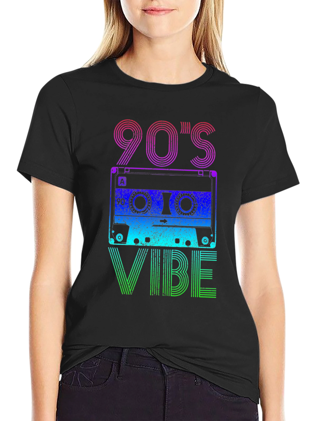 90s Vibe Graphic Tee - Retro Cassette Design