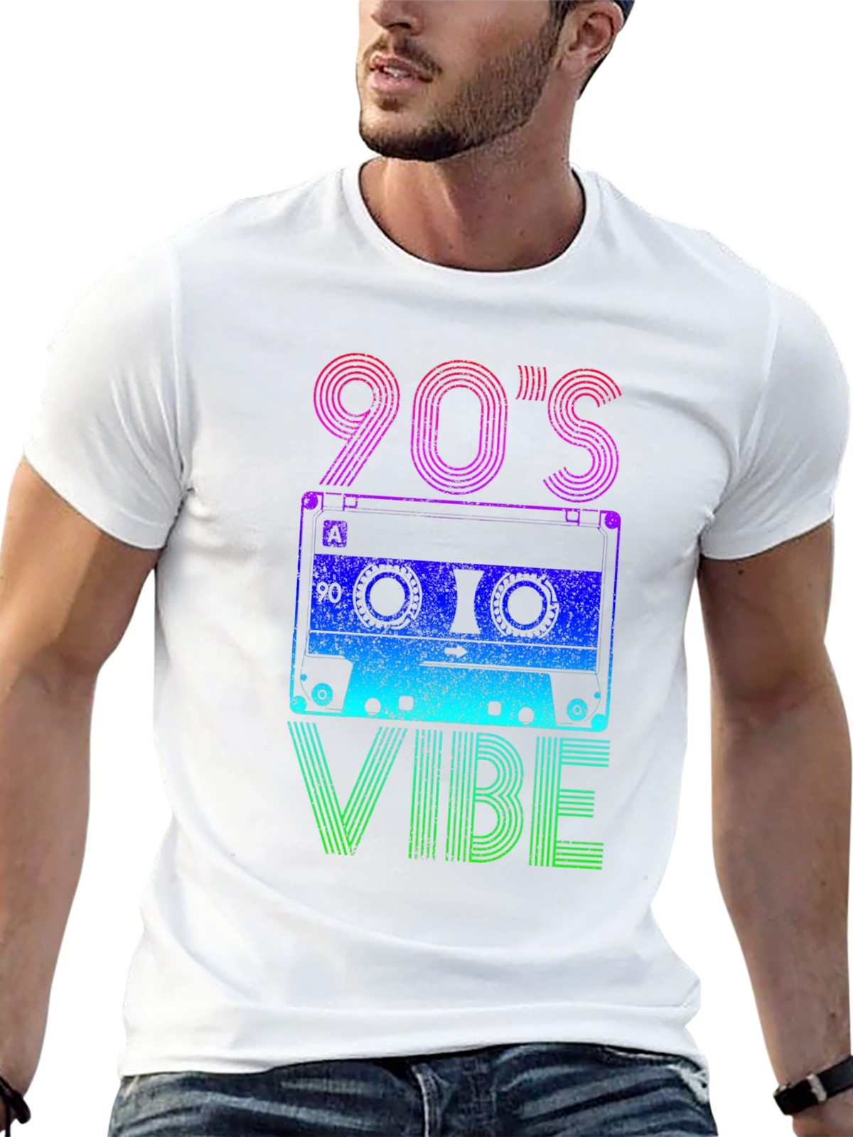 90s Vibe Graphic Tee - Retro Cassette Design