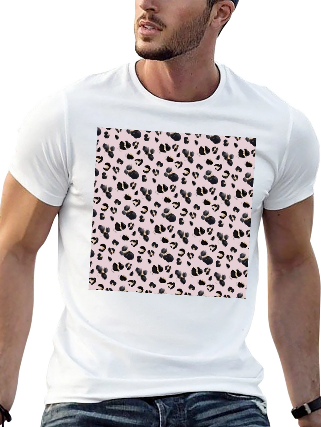 Leopard Print Black Tee