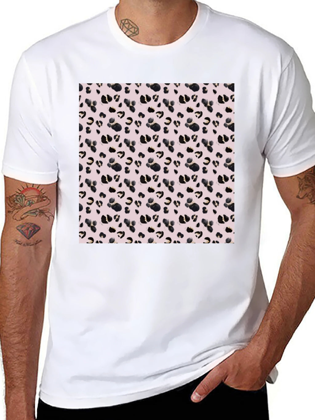 Leopard Print Black Tee