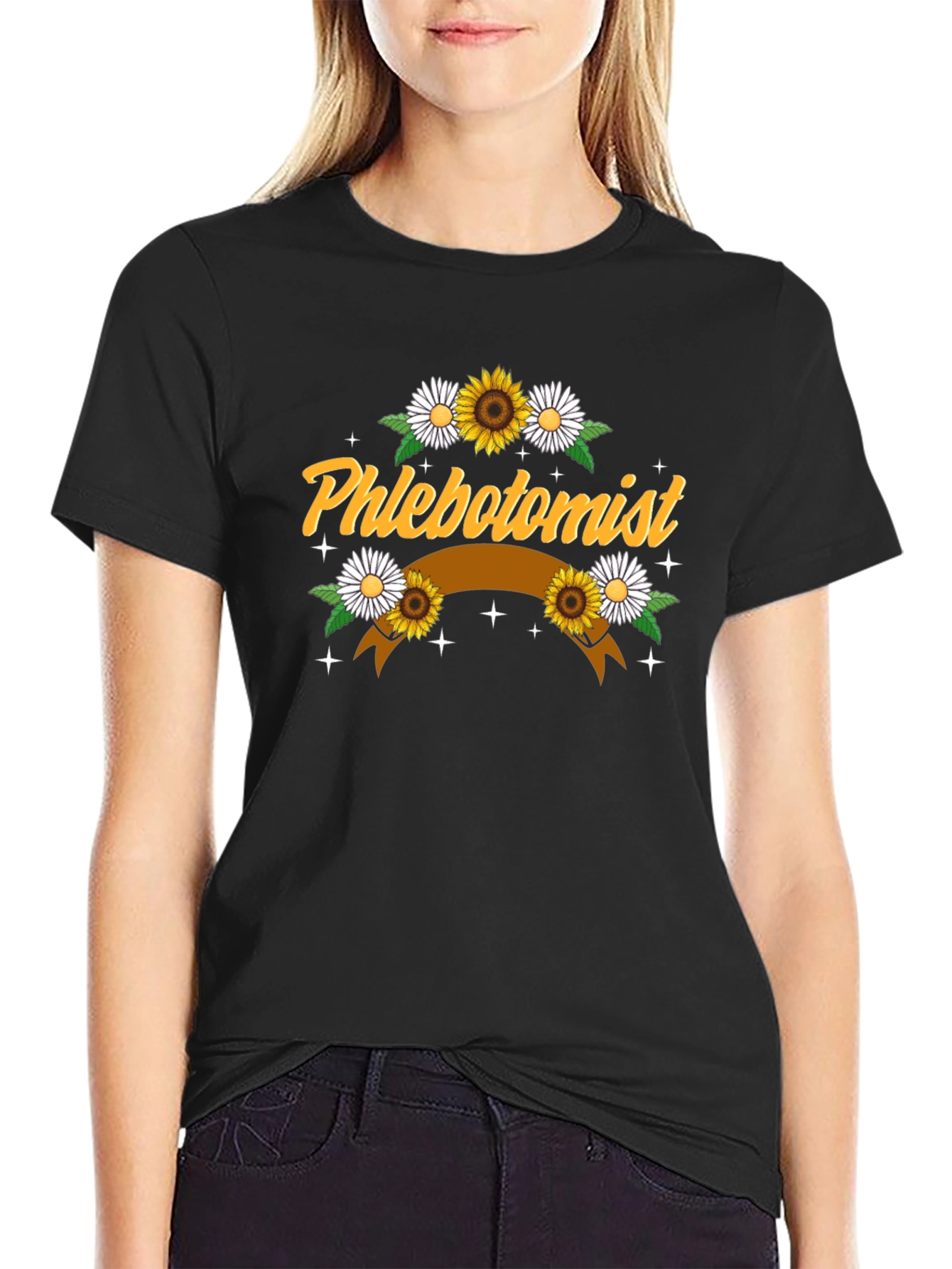 Phlebotomist Sunflower Graphic T-Shirt