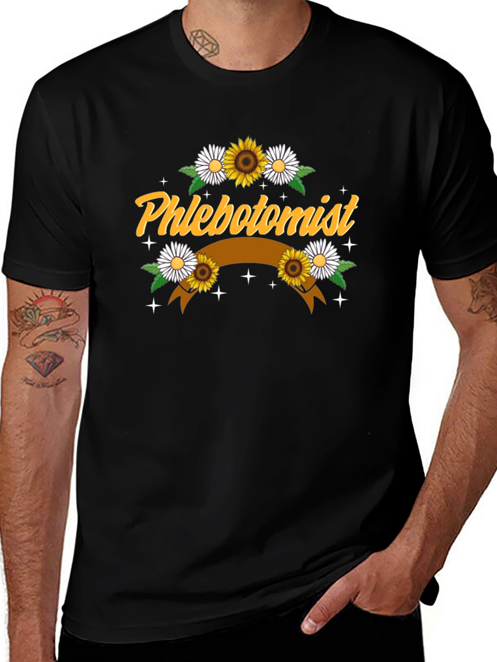 Phlebotomist Sunflower Graphic T-Shirt