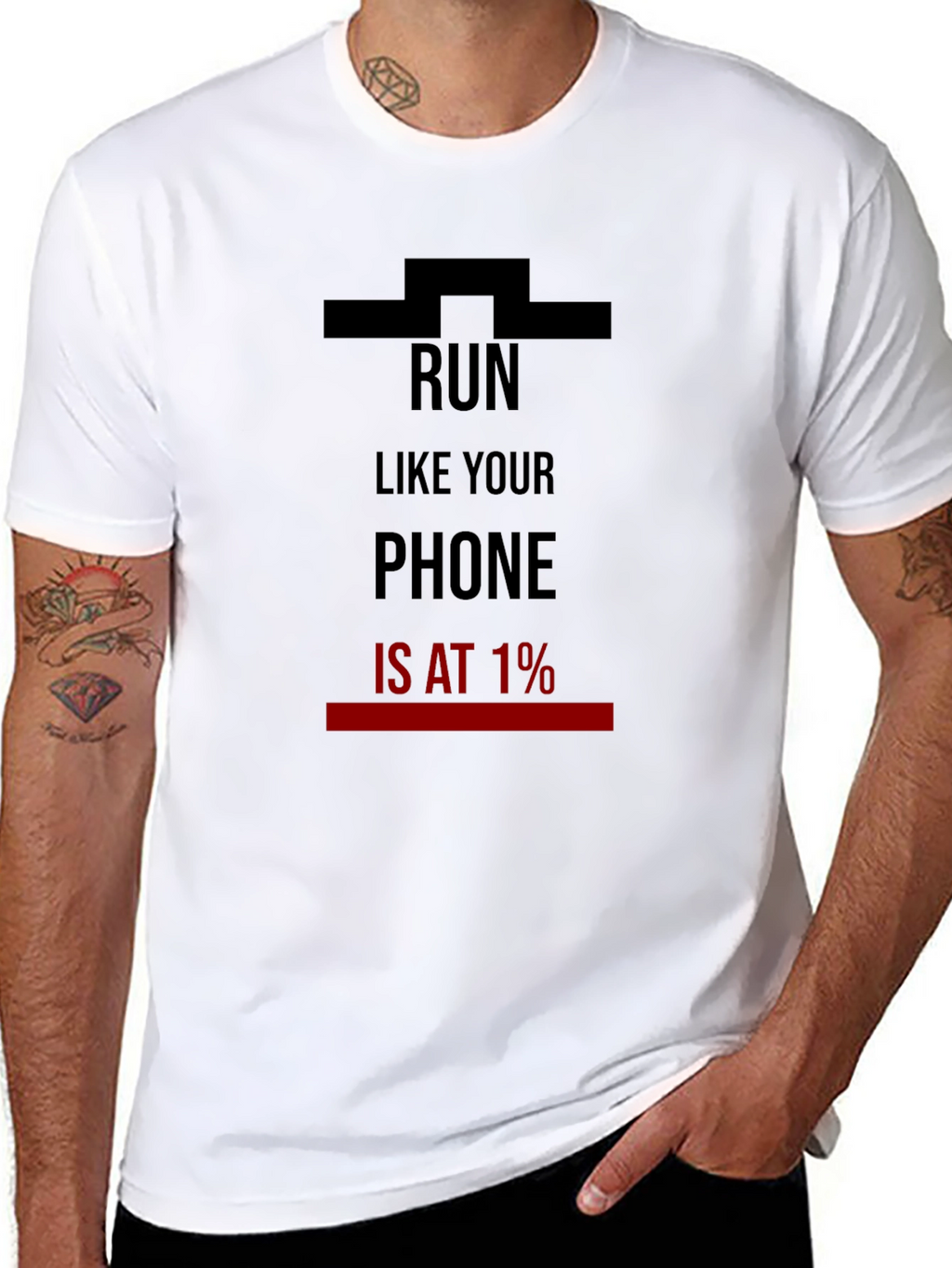 Run Like Your Phone Is At 1% T-Shirt