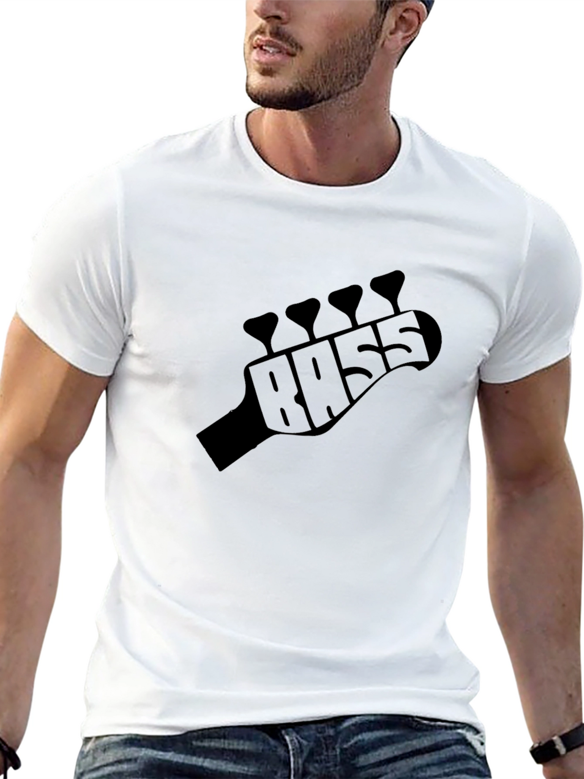 Bass Guitar Headstock T-Shirt - Musician Tee