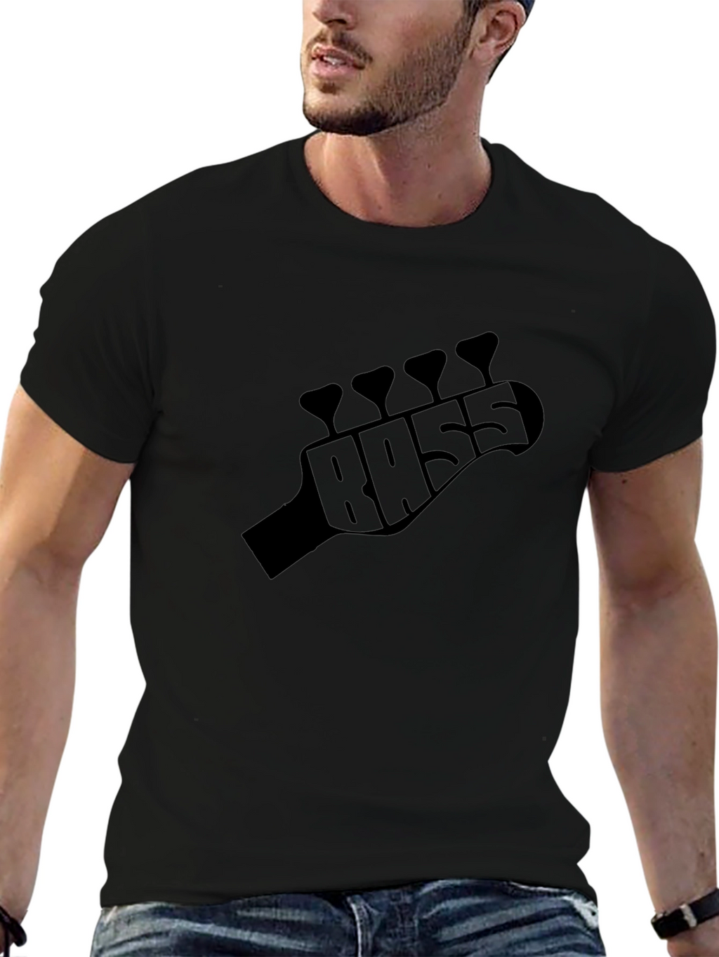 Bass Guitar Headstock T-Shirt - Musician Tee