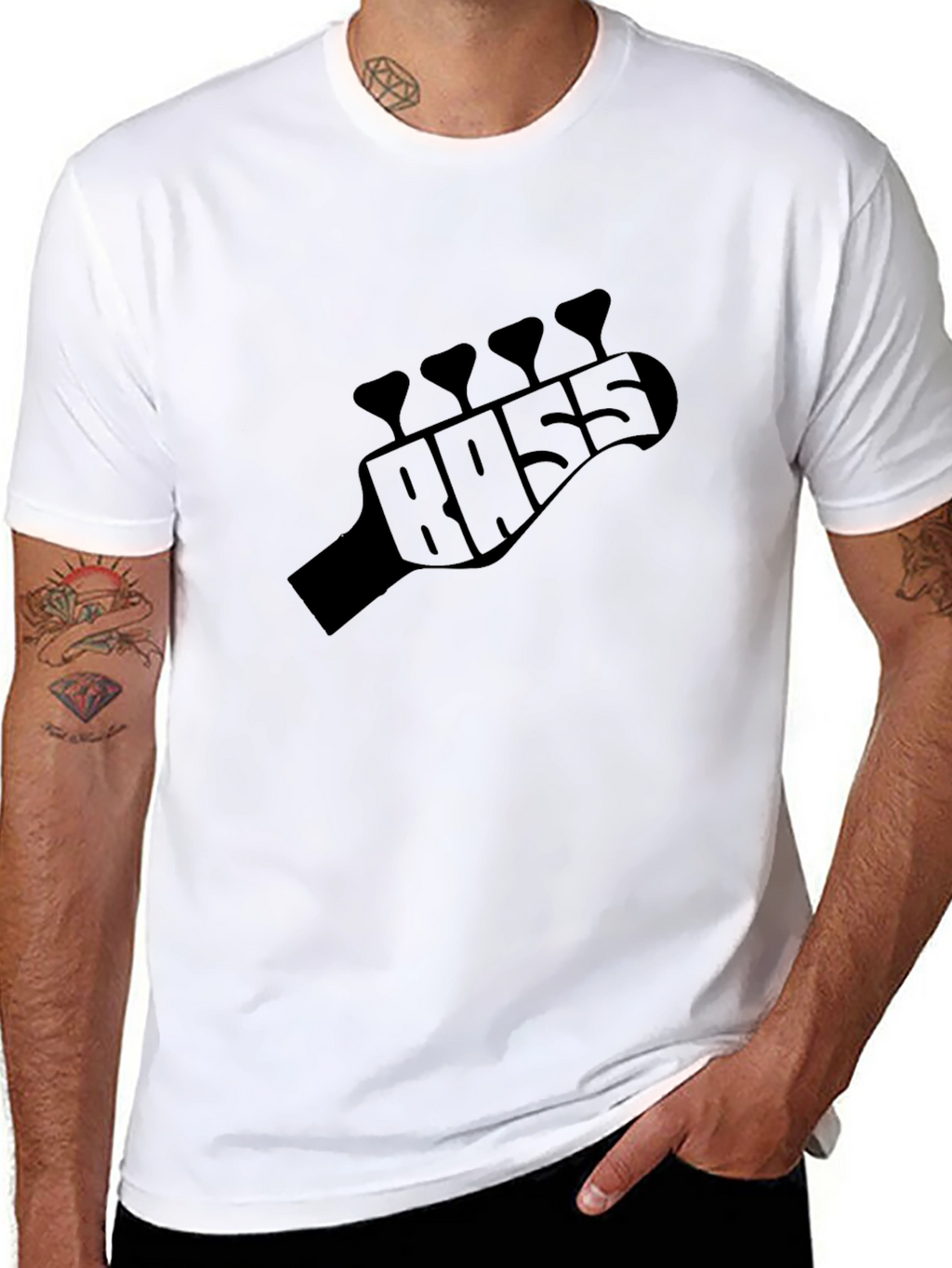 Bass Guitar Headstock T-Shirt - Musician Tee
