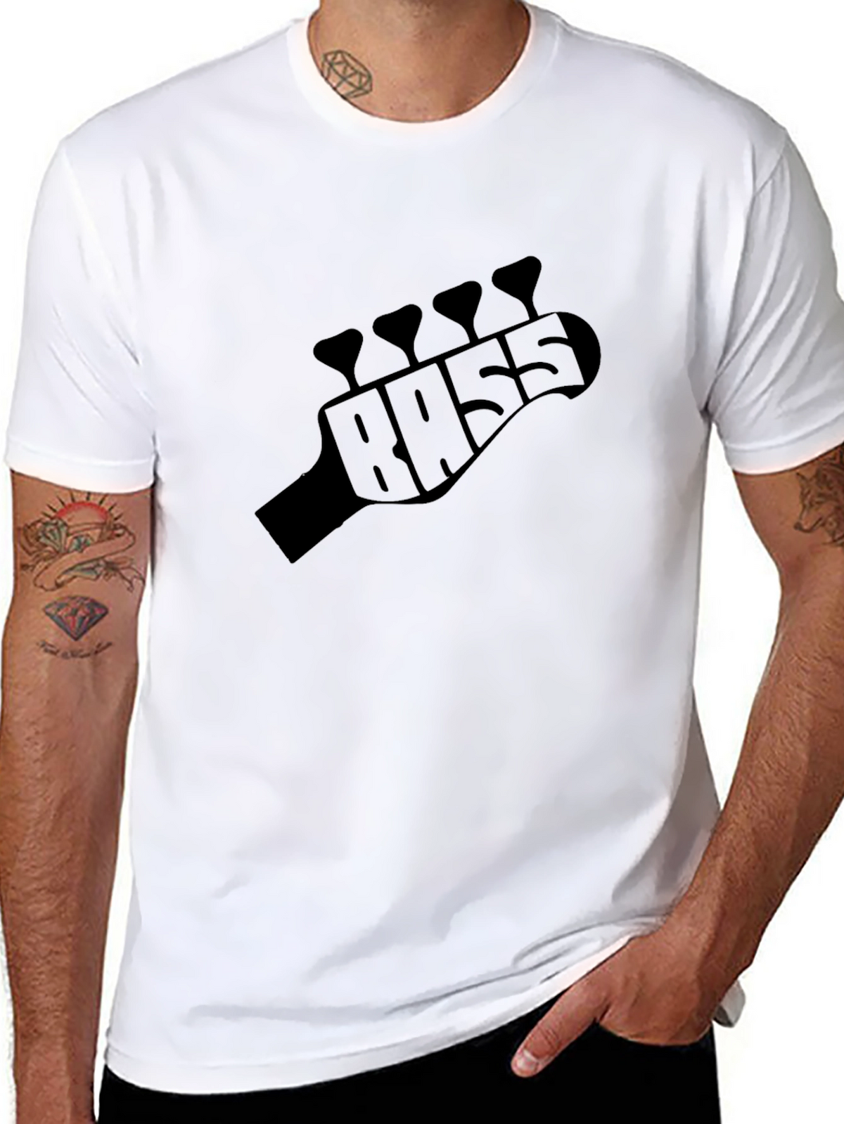 Bass Guitar Headstock T-Shirt - Musician Tee