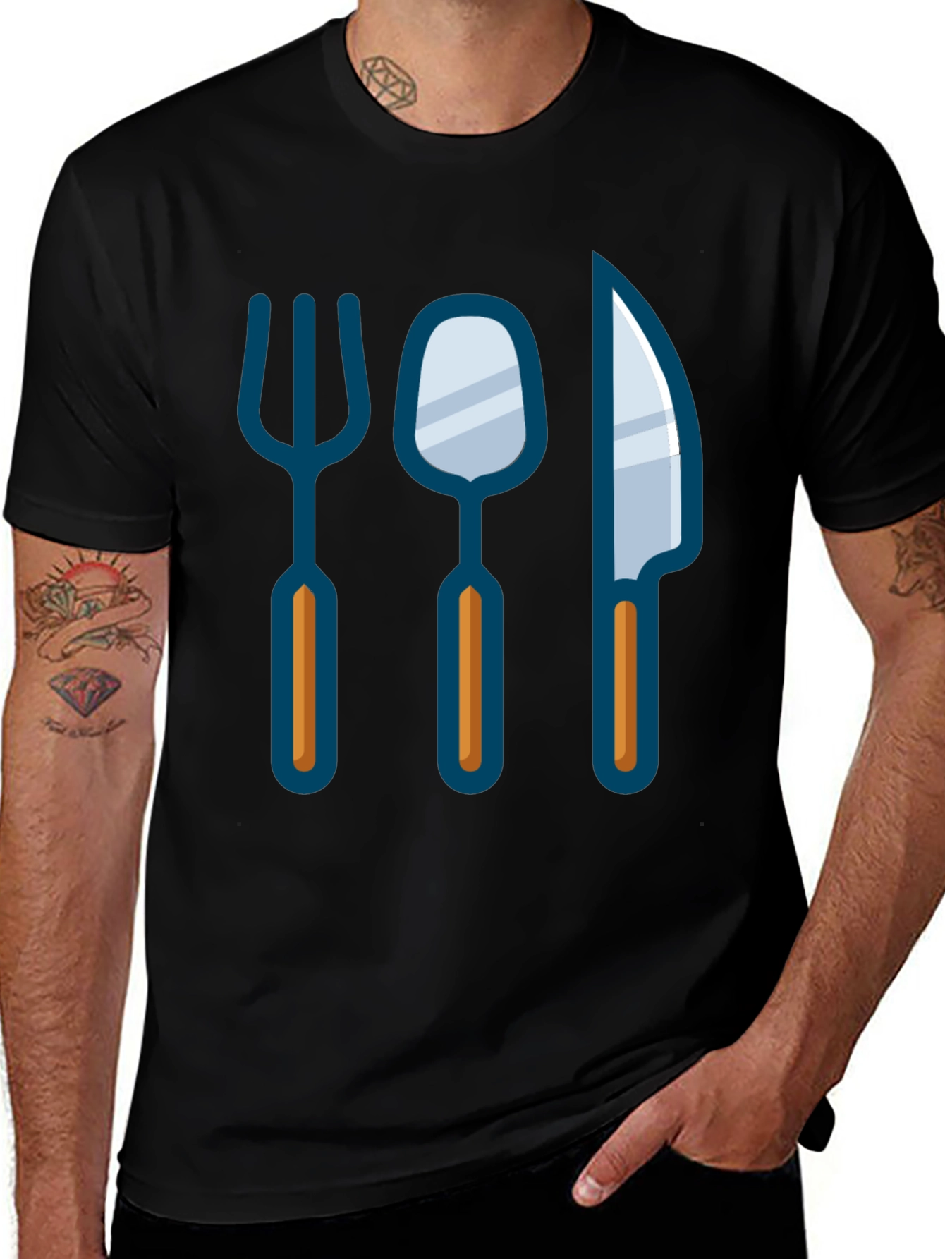 Chefs Utensil Graphic Tee - Kitchen Inspired Design