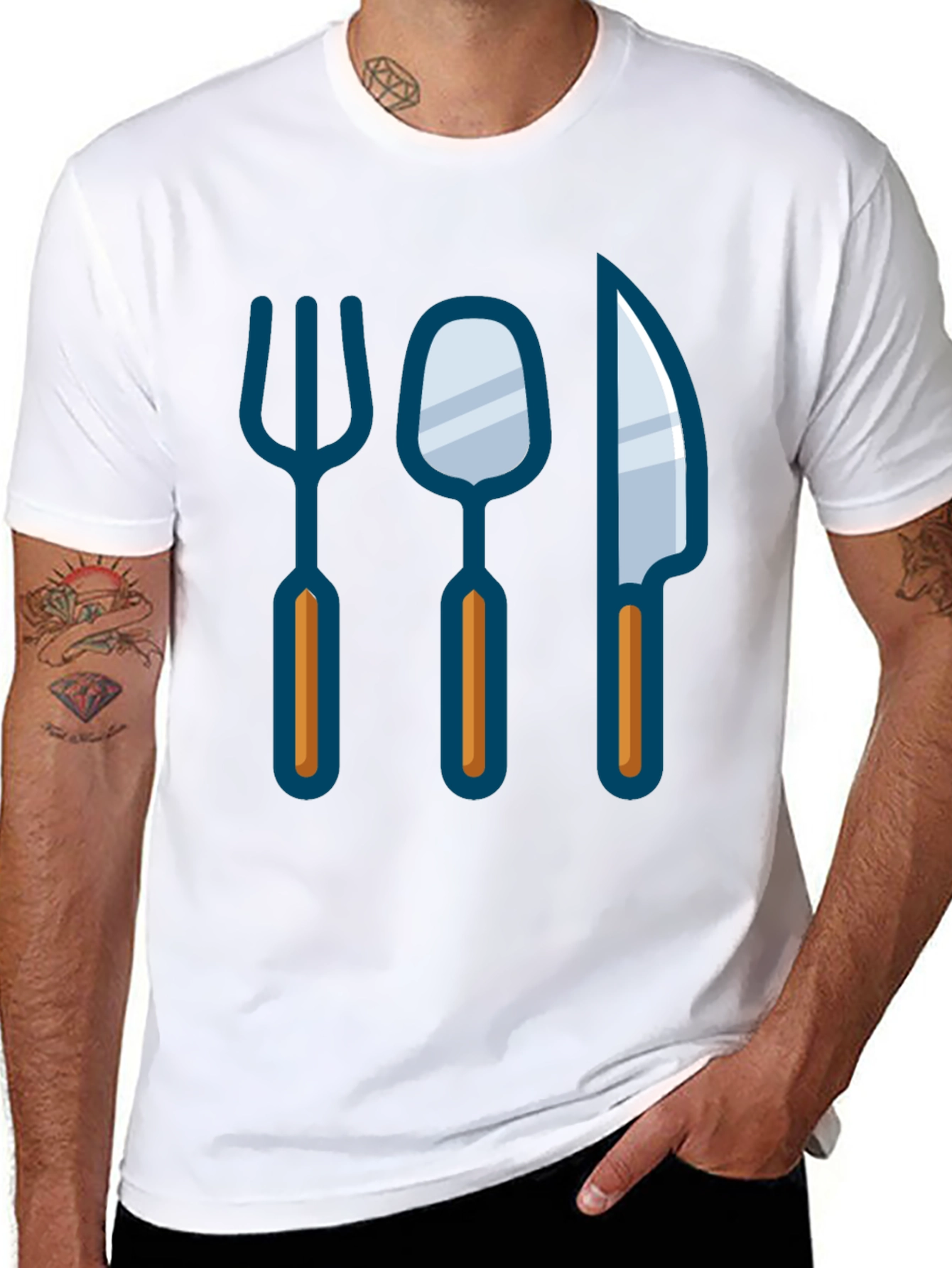Chefs Utensil Graphic Tee - Kitchen Inspired Design