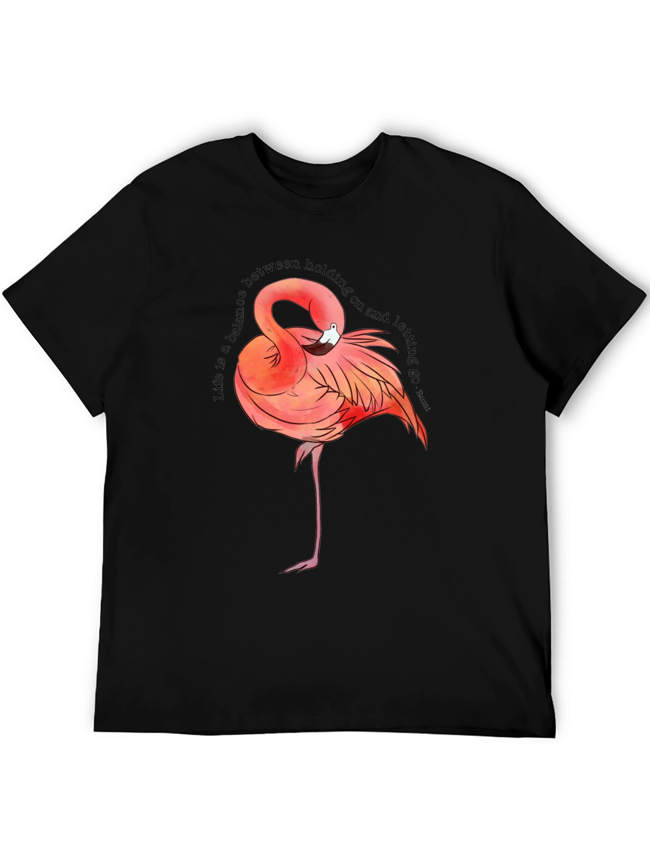 Flamingo Graphic Tee - Balance Quote T-Shirt
