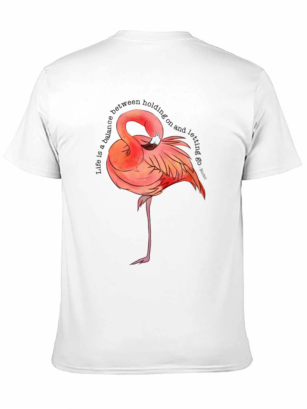 Flamingo Graphic Tee - Balance Quote T-Shirt