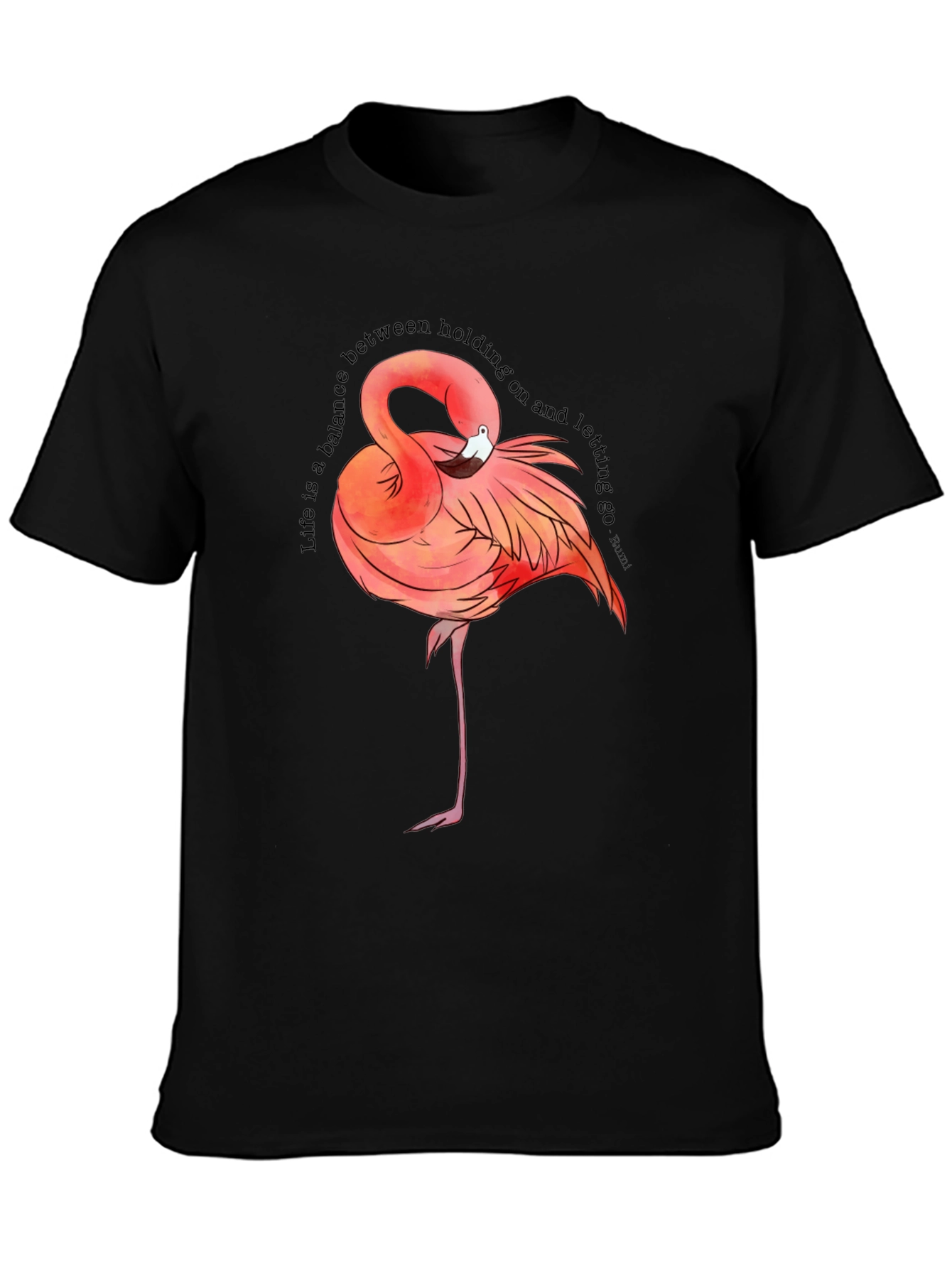 Flamingo Graphic Tee - Balance Quote T-Shirt