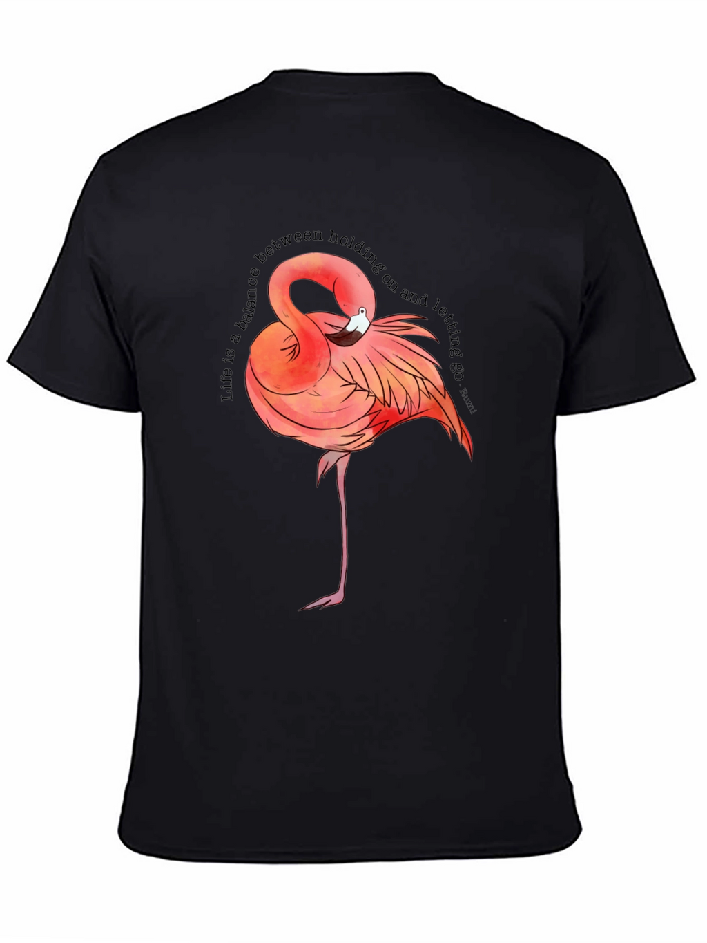 Flamingo Graphic Tee - Balance Quote T-Shirt