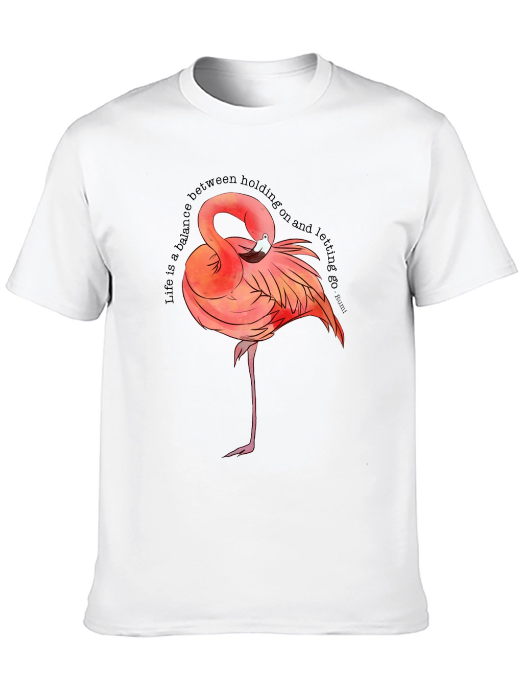 Flamingo Graphic Tee - Balance Quote T-Shirt