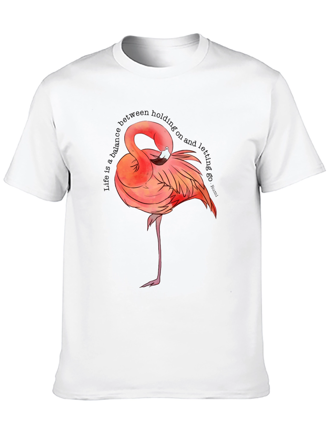 Flamingo Graphic Tee - Balance Quote T-Shirt