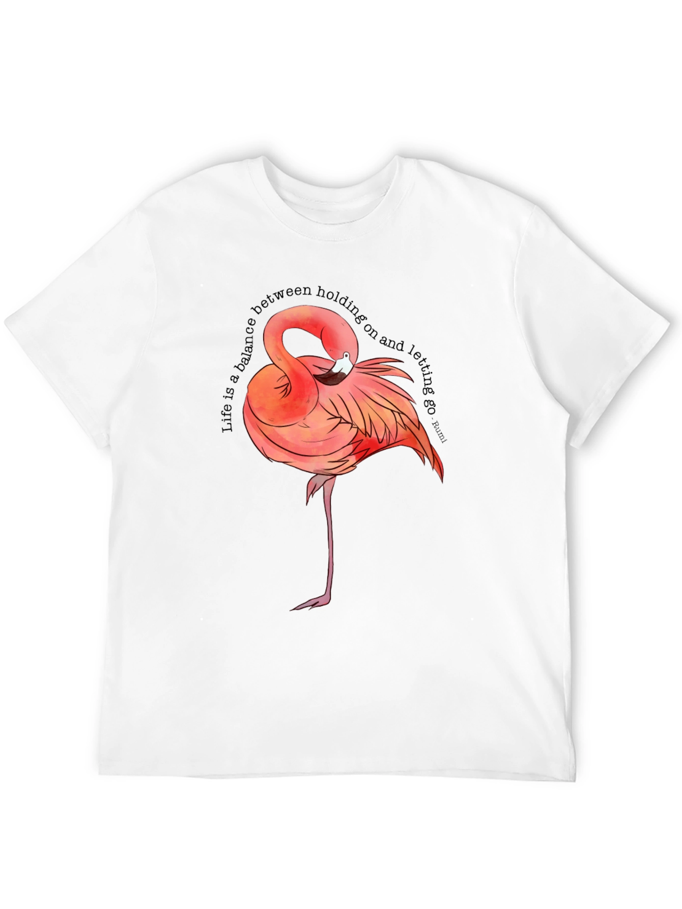 Flamingo Graphic Tee - Balance Quote T-Shirt