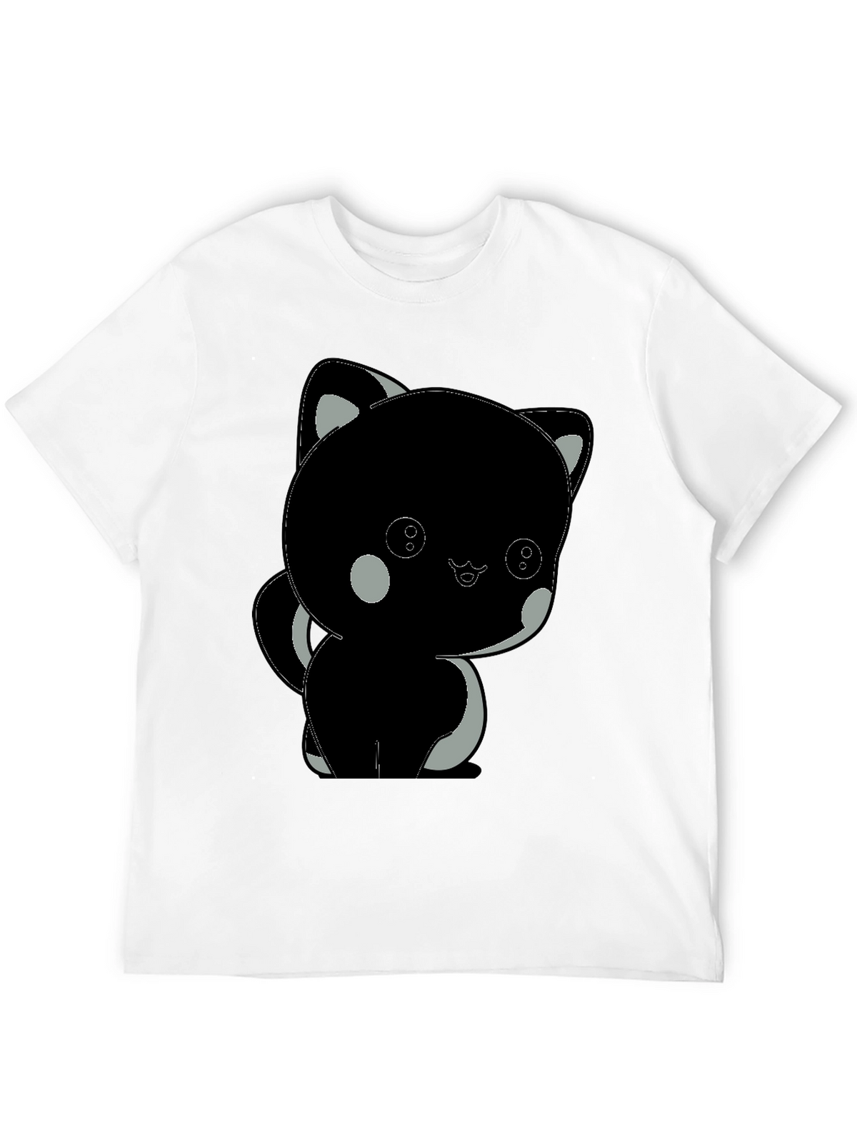 Cute Black Cat Graphic T-Shirt