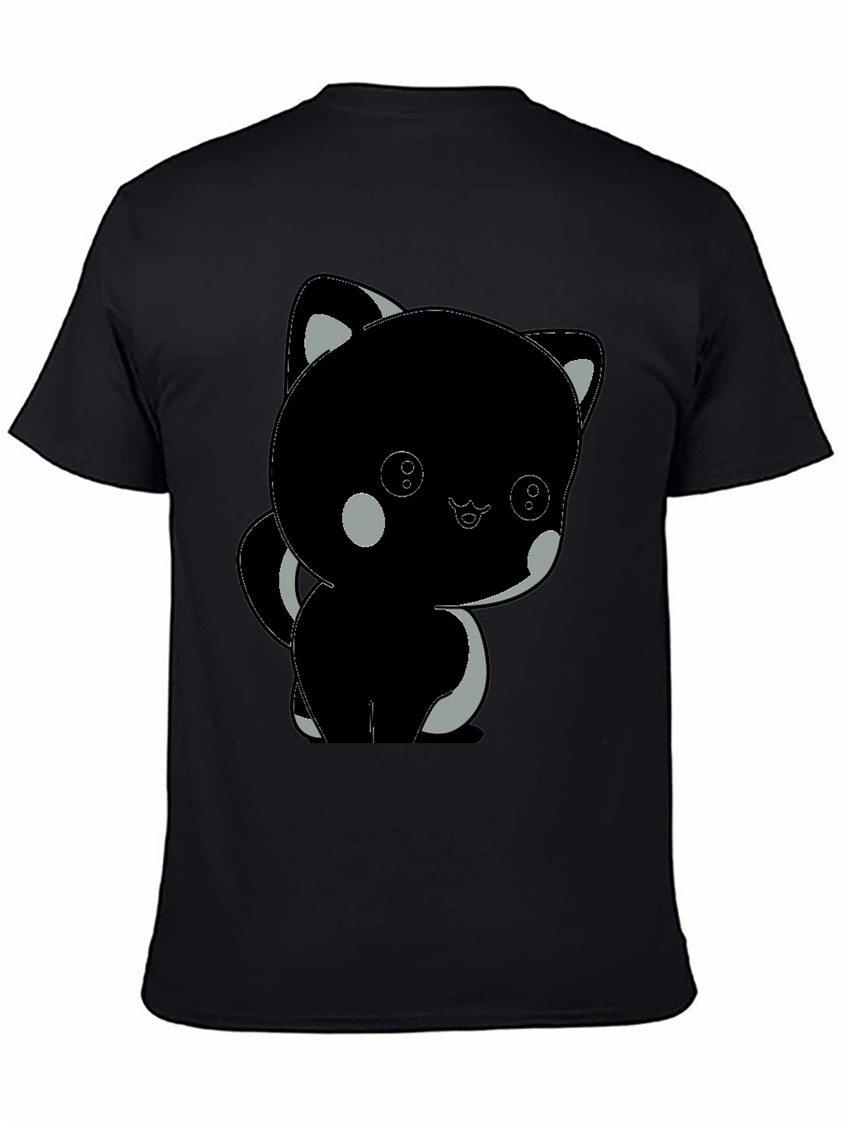 Cute Black Cat Graphic T-Shirt