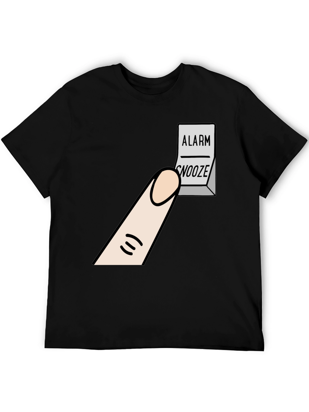 Alarm Snooze Button T-Shirt: Funny Cartoon Tee