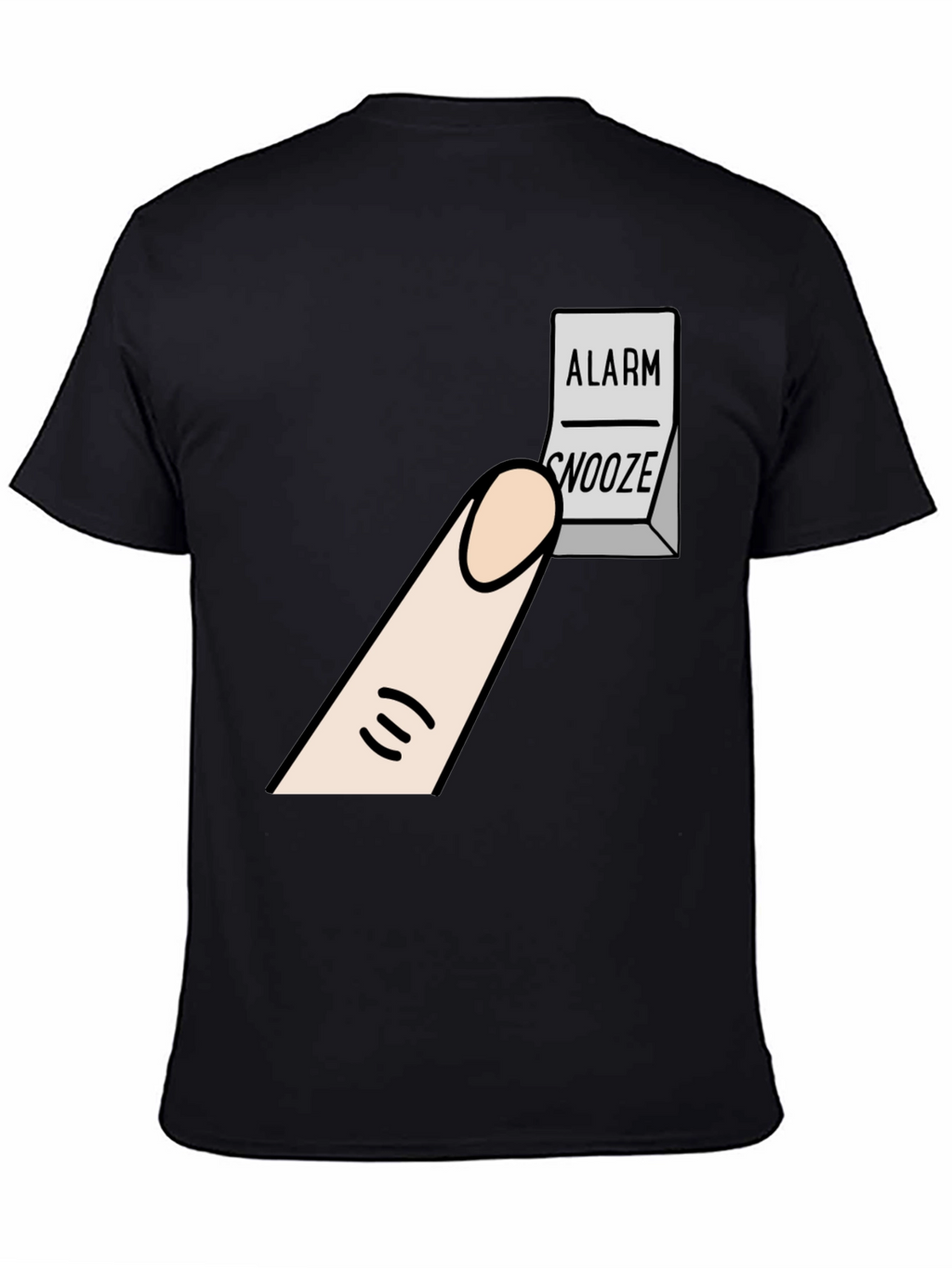 Alarm Snooze Button T-Shirt: Funny Cartoon Tee