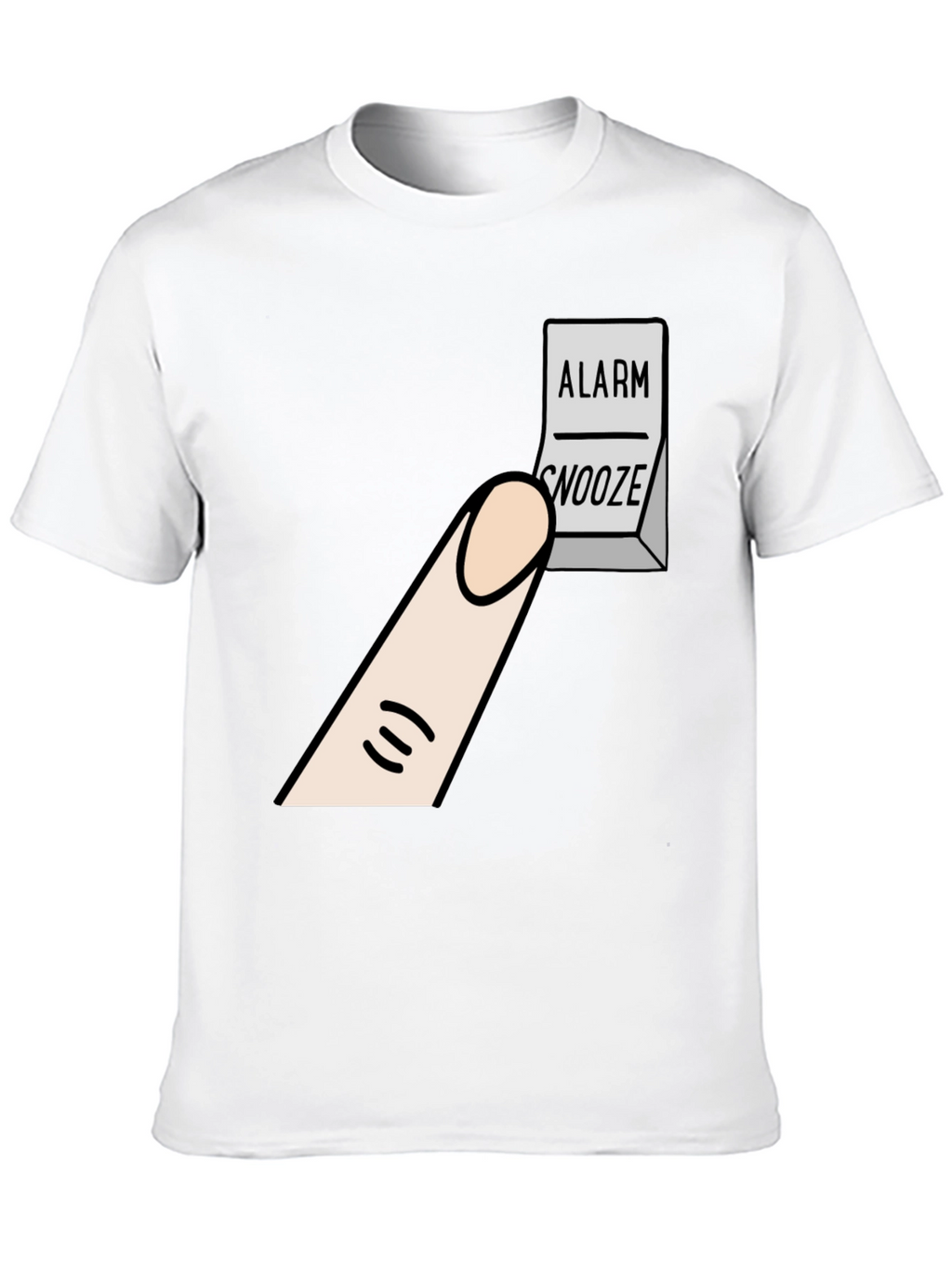 Alarm Snooze Button T-Shirt: Funny Cartoon Tee