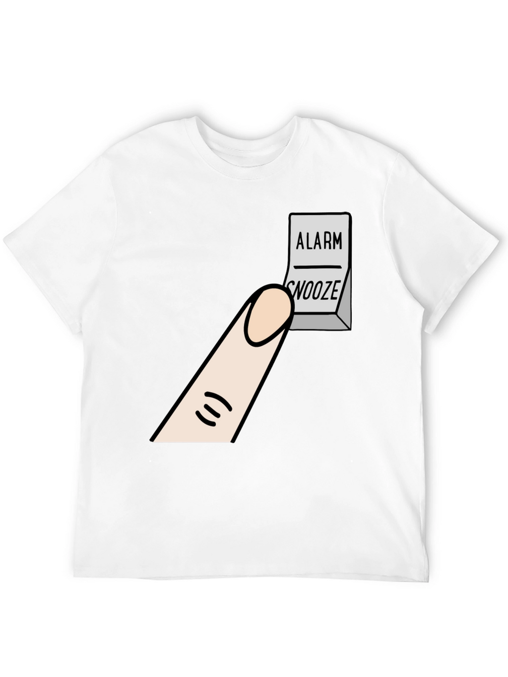 Alarm Snooze Button T-Shirt: Funny Cartoon Tee