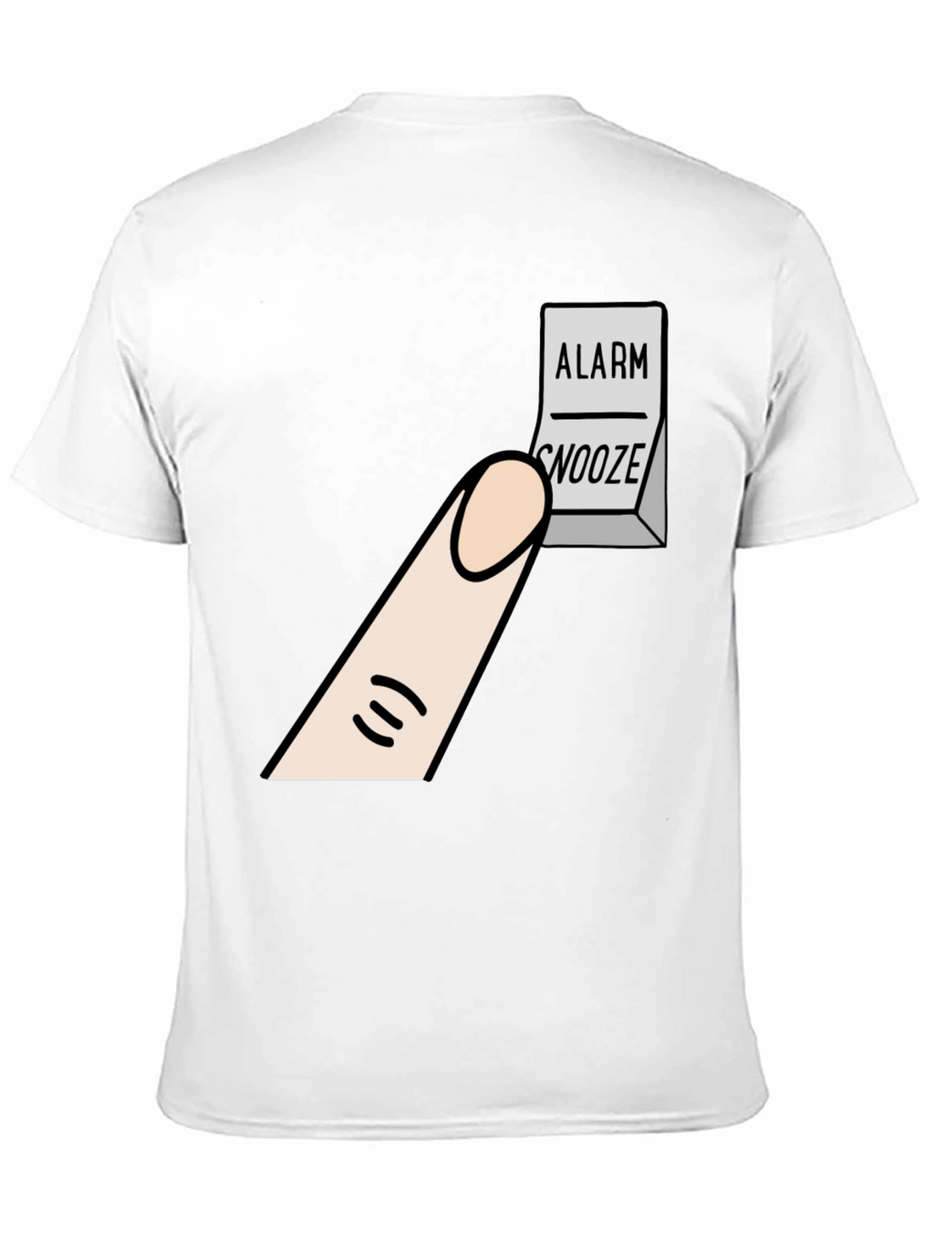 Alarm Snooze Button T-Shirt: Funny Cartoon Tee