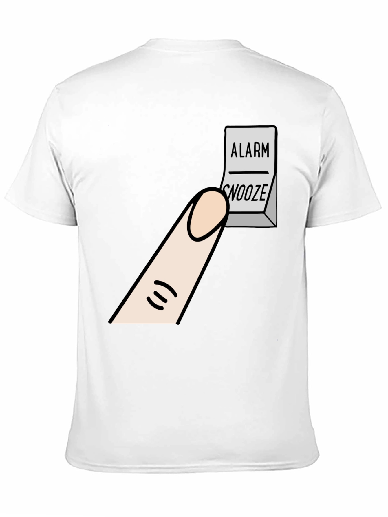 Alarm Snooze Button T-Shirt: Funny Cartoon Tee