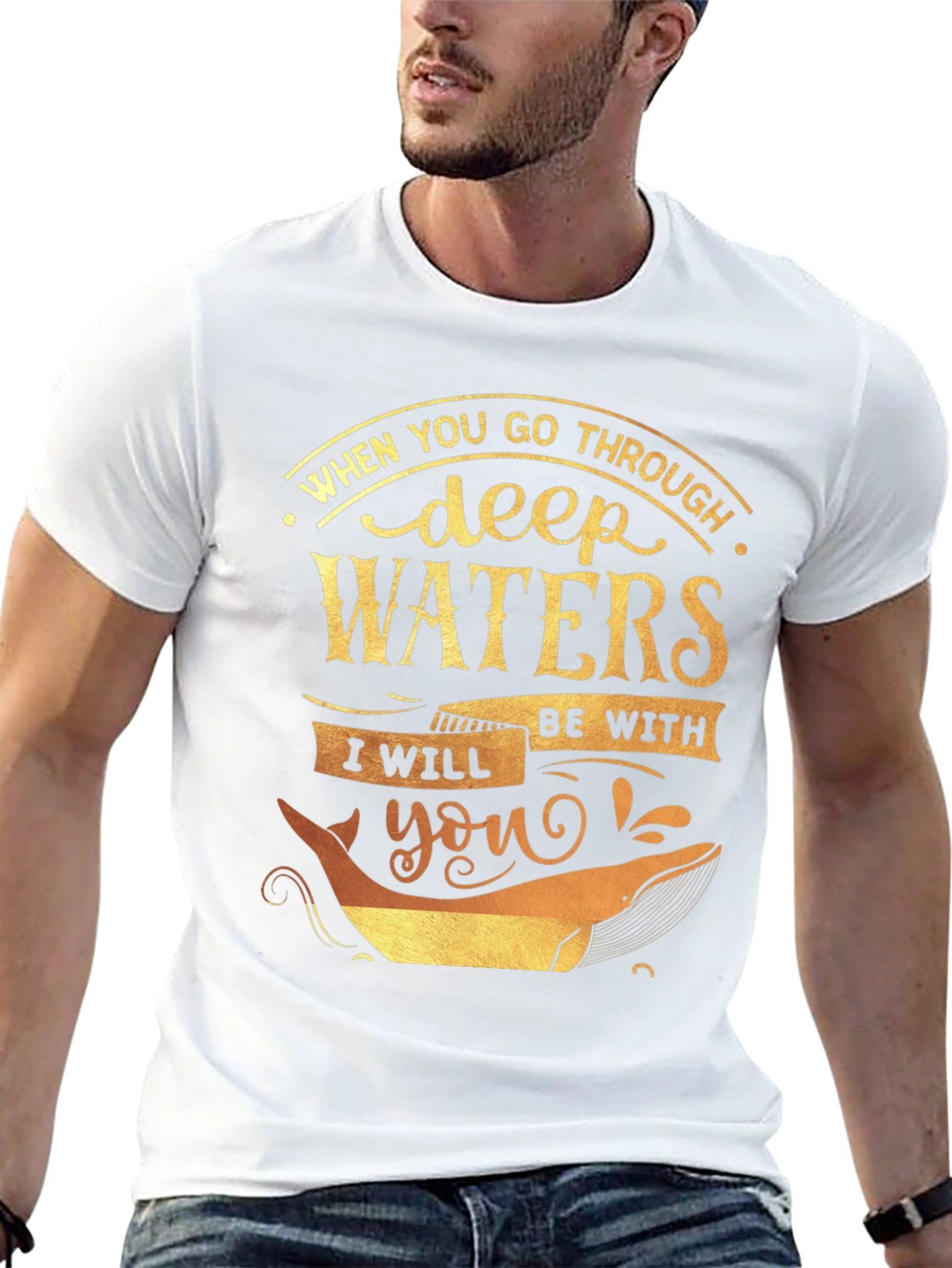 Deep Waters Graphic Tee - Inspirational Whale T-Shirt