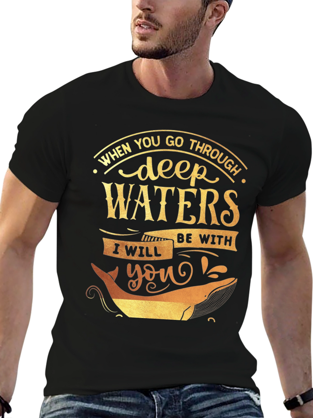 Deep Waters Graphic Tee - Inspirational Whale T-Shirt