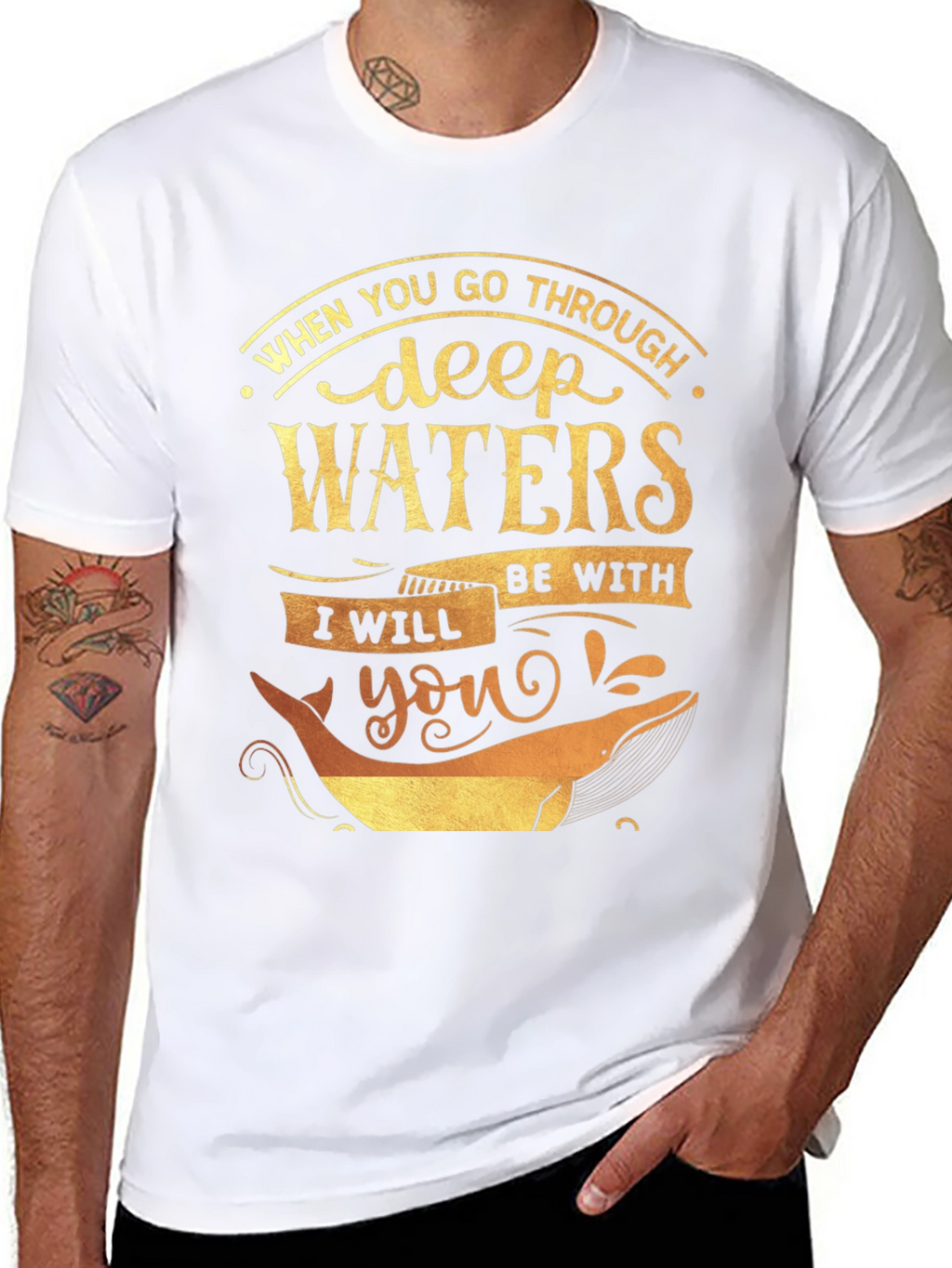 Deep Waters Graphic Tee - Inspirational Whale T-Shirt