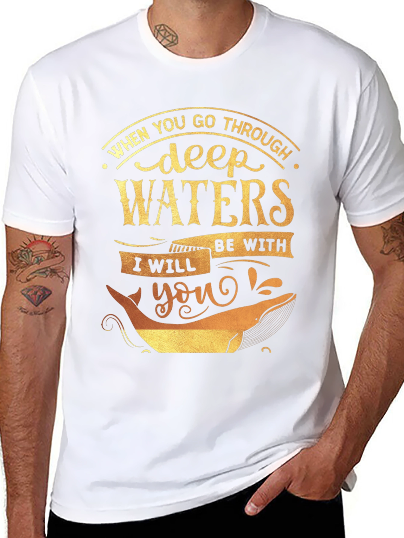 Deep Waters Graphic Tee - Inspirational Whale T-Shirt