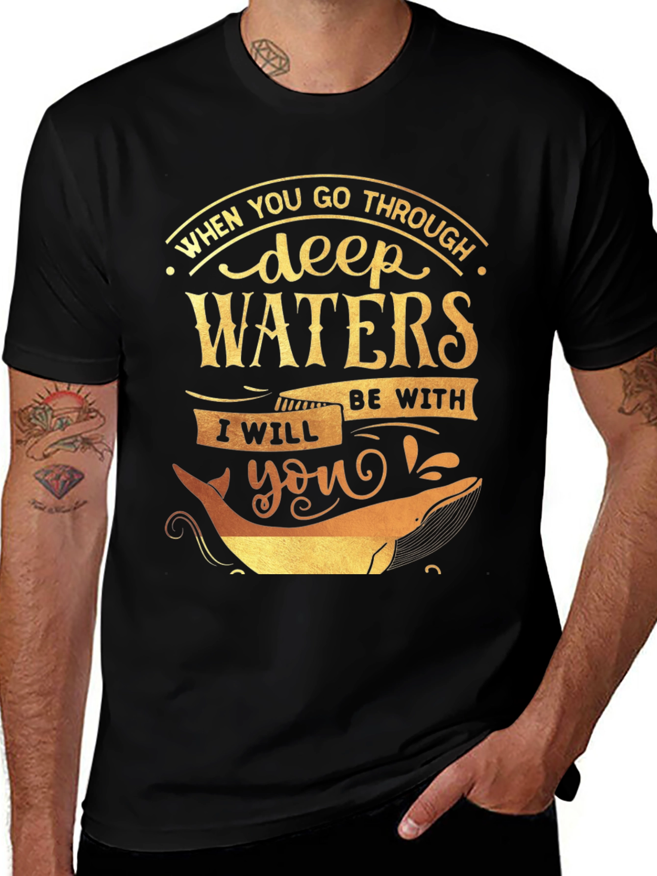 Deep Waters Graphic Tee - Inspirational Whale T-Shirt