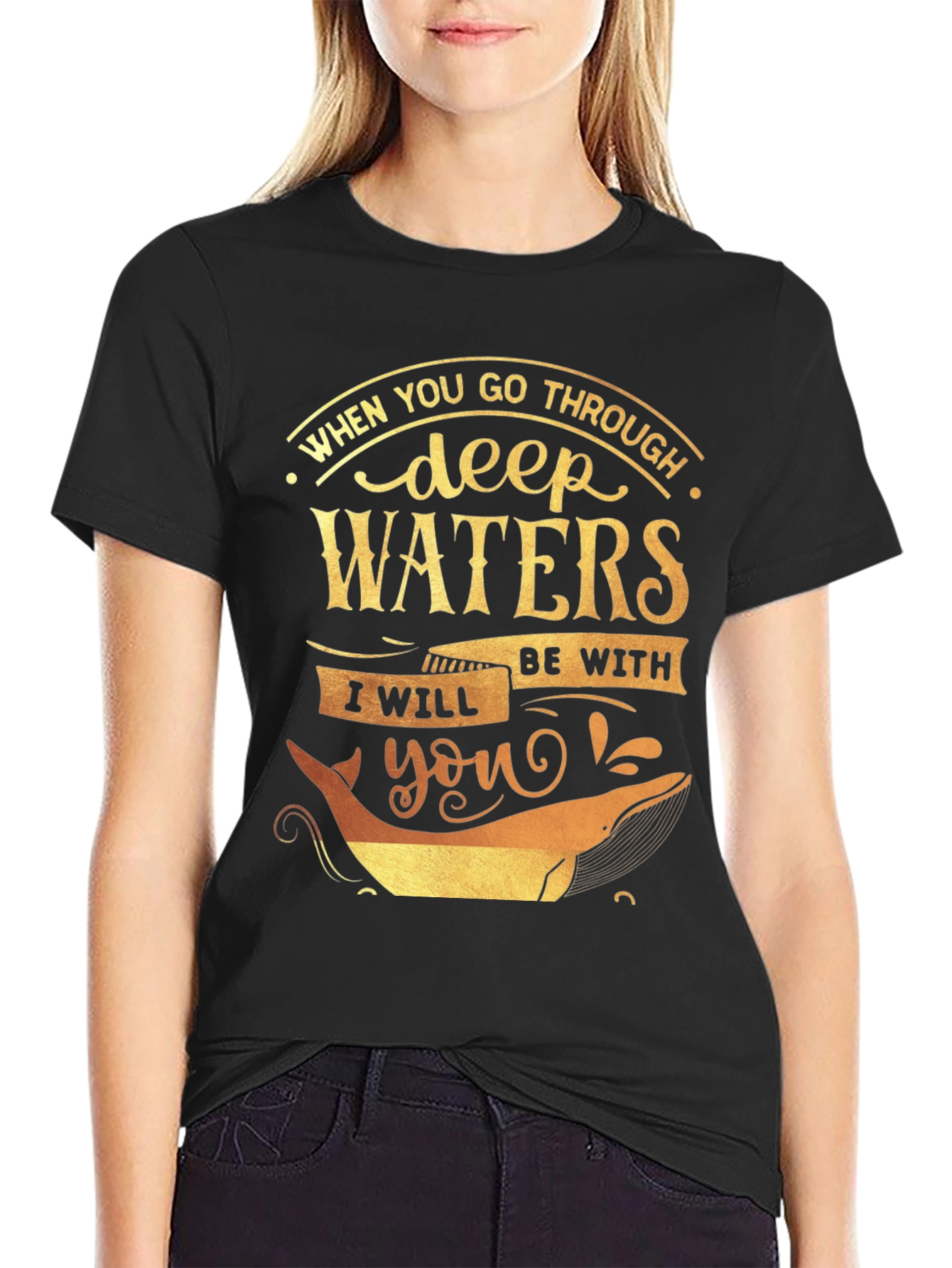 Deep Waters Graphic Tee - Inspirational Whale T-Shirt