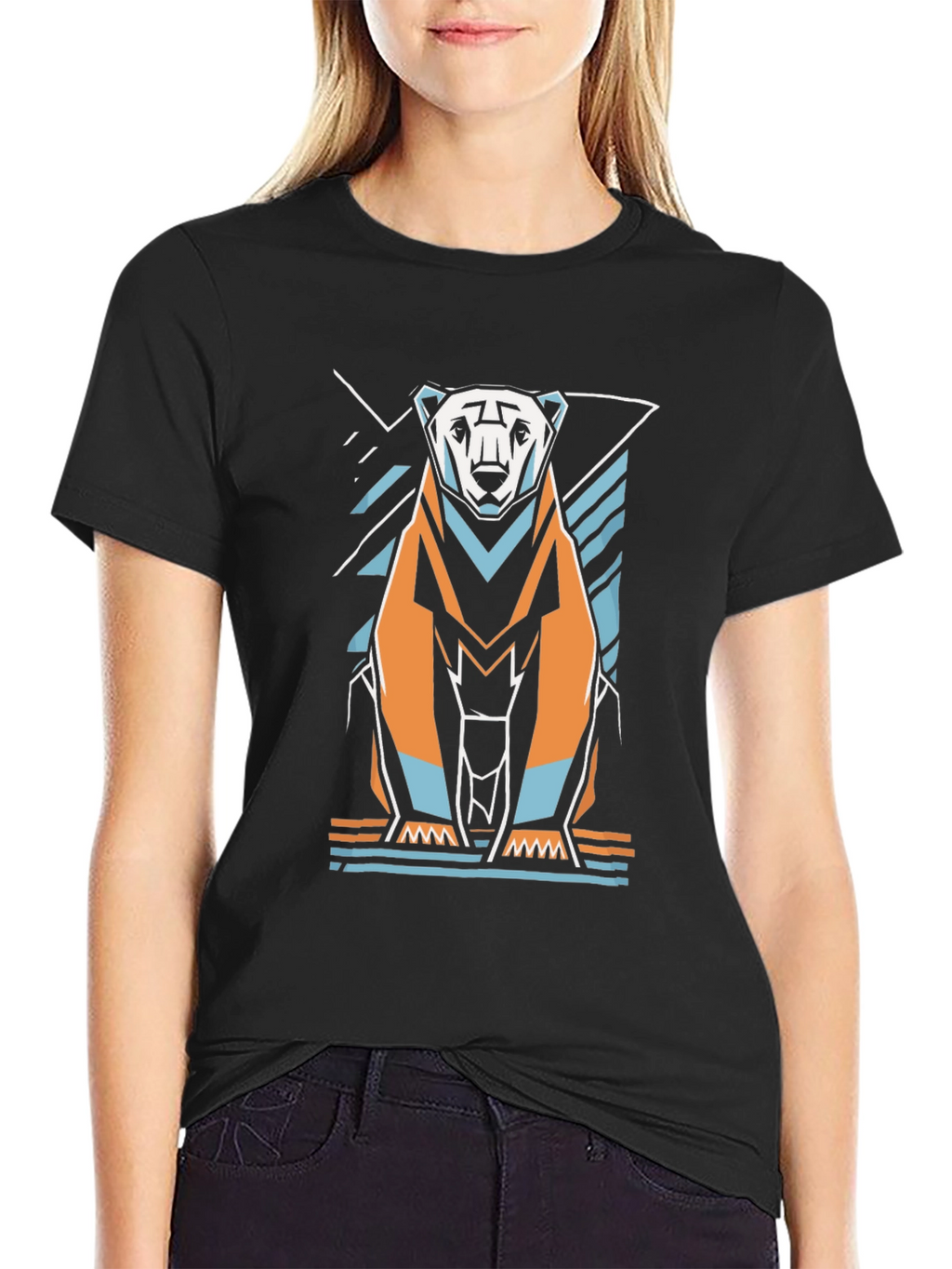 Geometric Polar Bear Graphic Tee