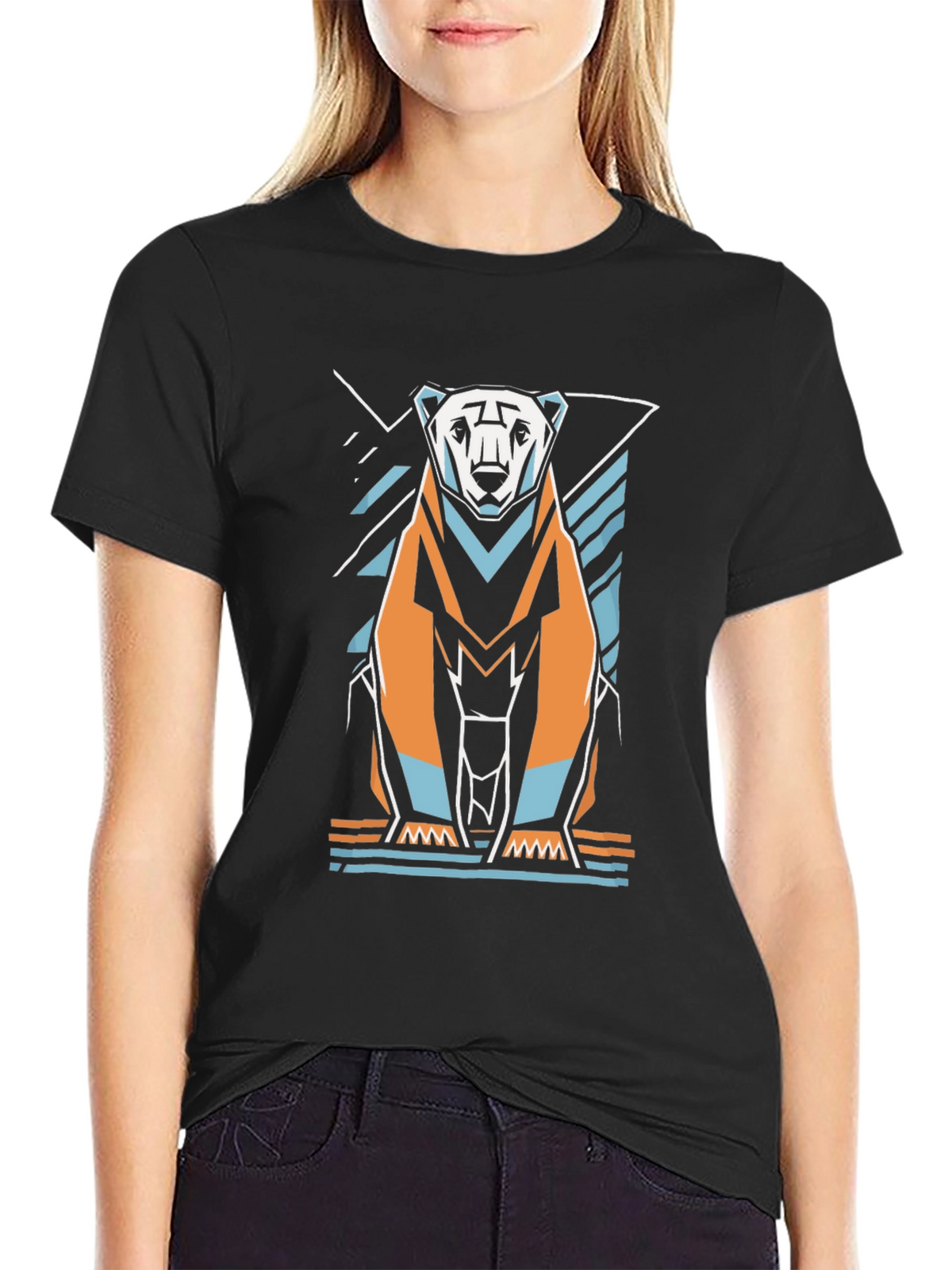 Geometric Polar Bear Graphic Tee