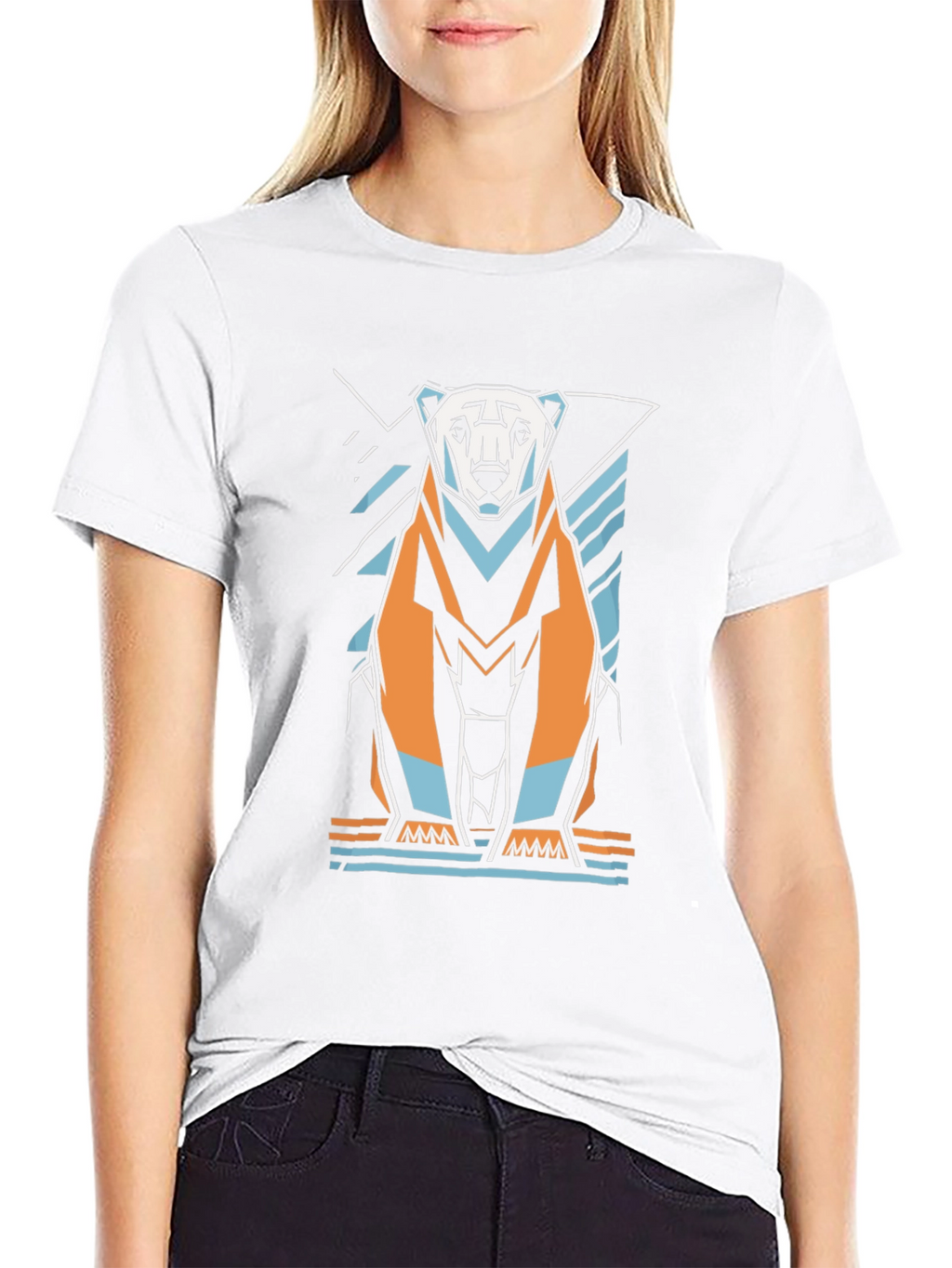 Geometric Polar Bear Graphic Tee